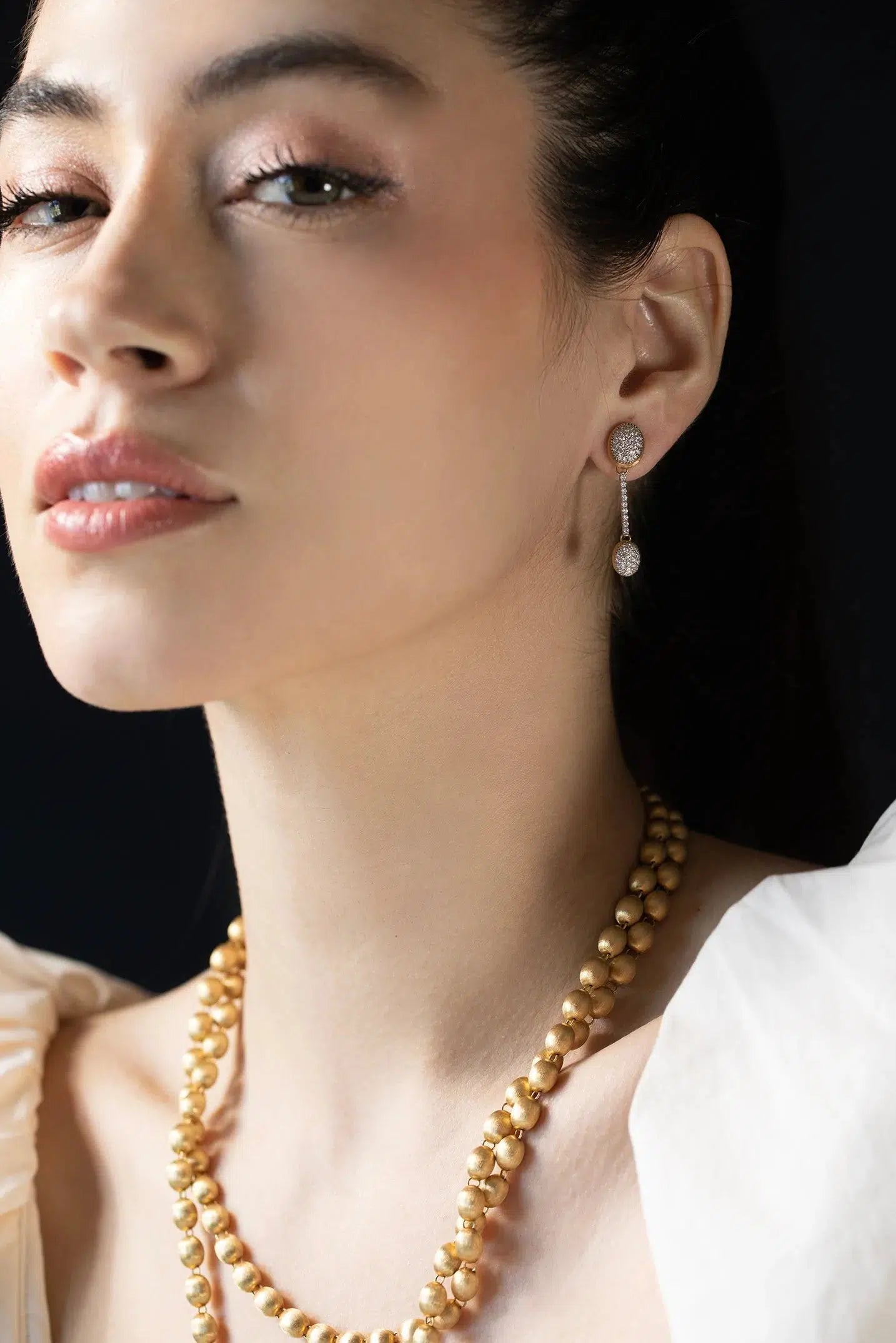 NANIS-Elite Diamond Pave Earring-YELLOW GOLD