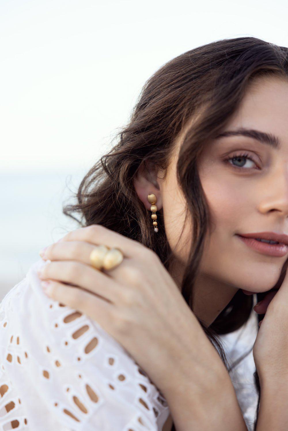NANIS-Ivy Nuvolette Charming Drop Earrings-YELLOW GOLD