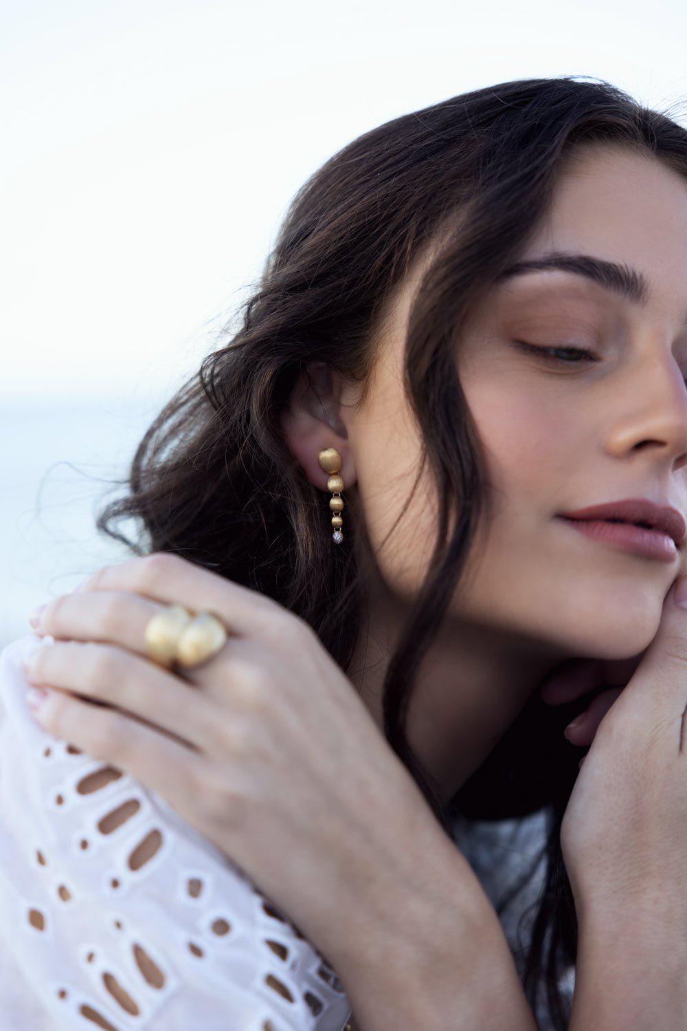 NANIS-Ivy Nuvolette Charming Drop Earrings-YELLOW GOLD