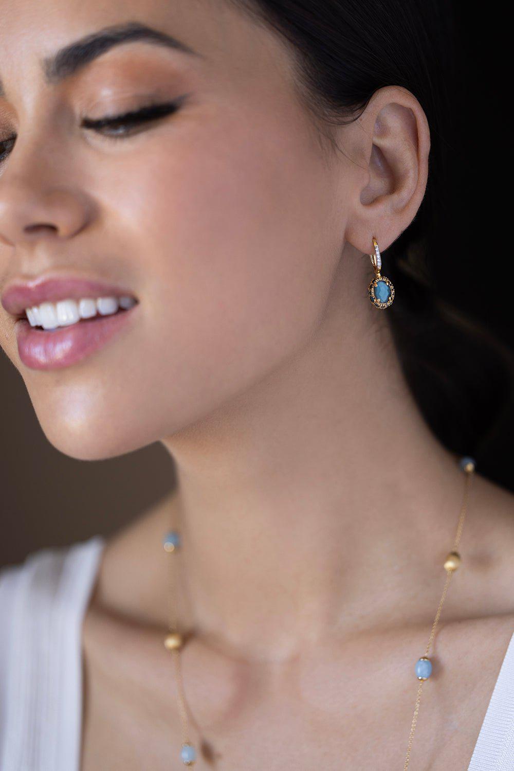 NANIS-Reverse Drop Earrings-YELLOW GOLD