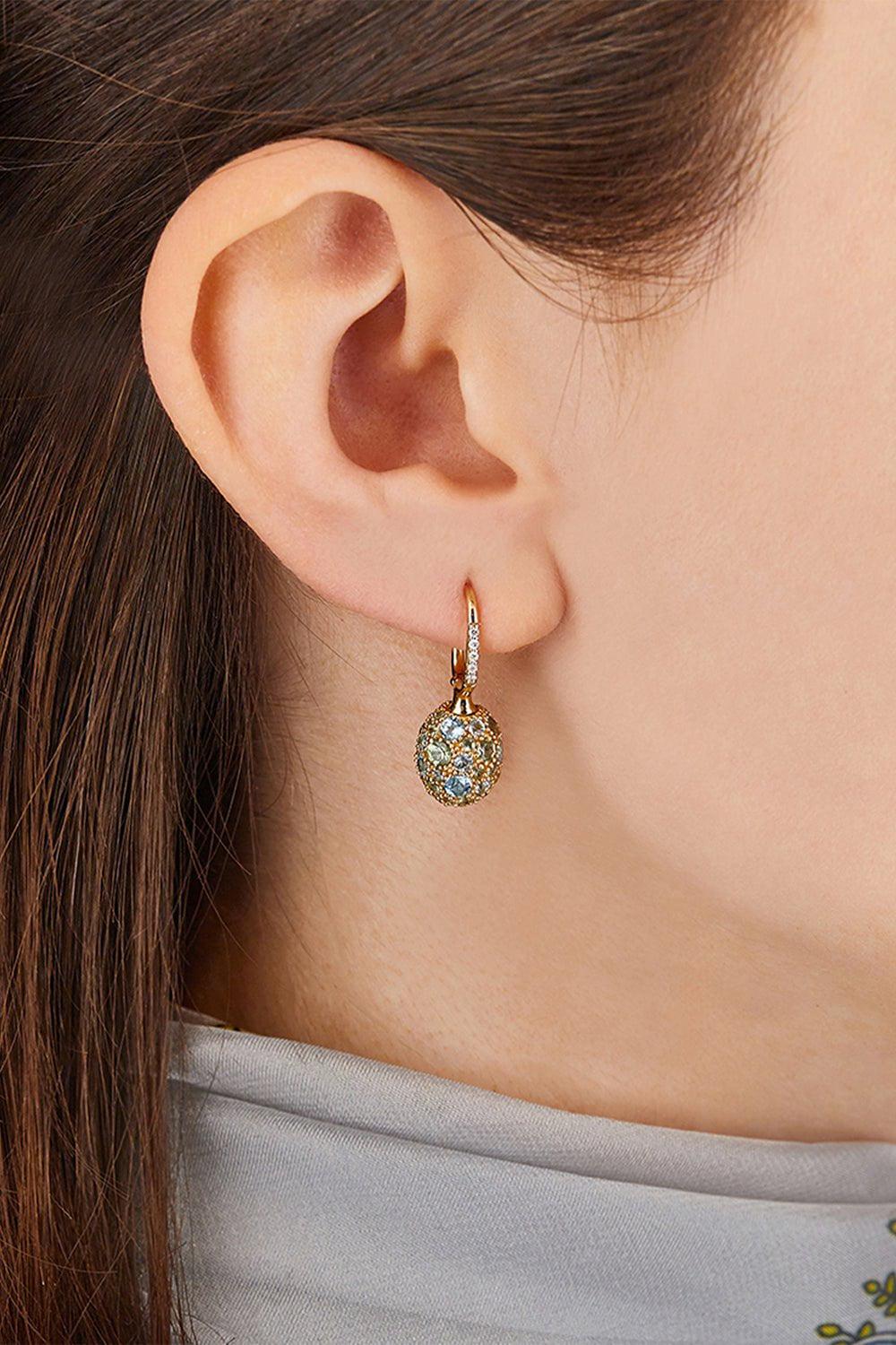 NANIS-Reverse Drop Earrings-YELLOW GOLD