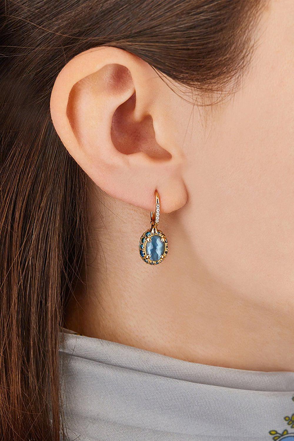 NANIS-Reverse Drop Earrings-YELLOW GOLD