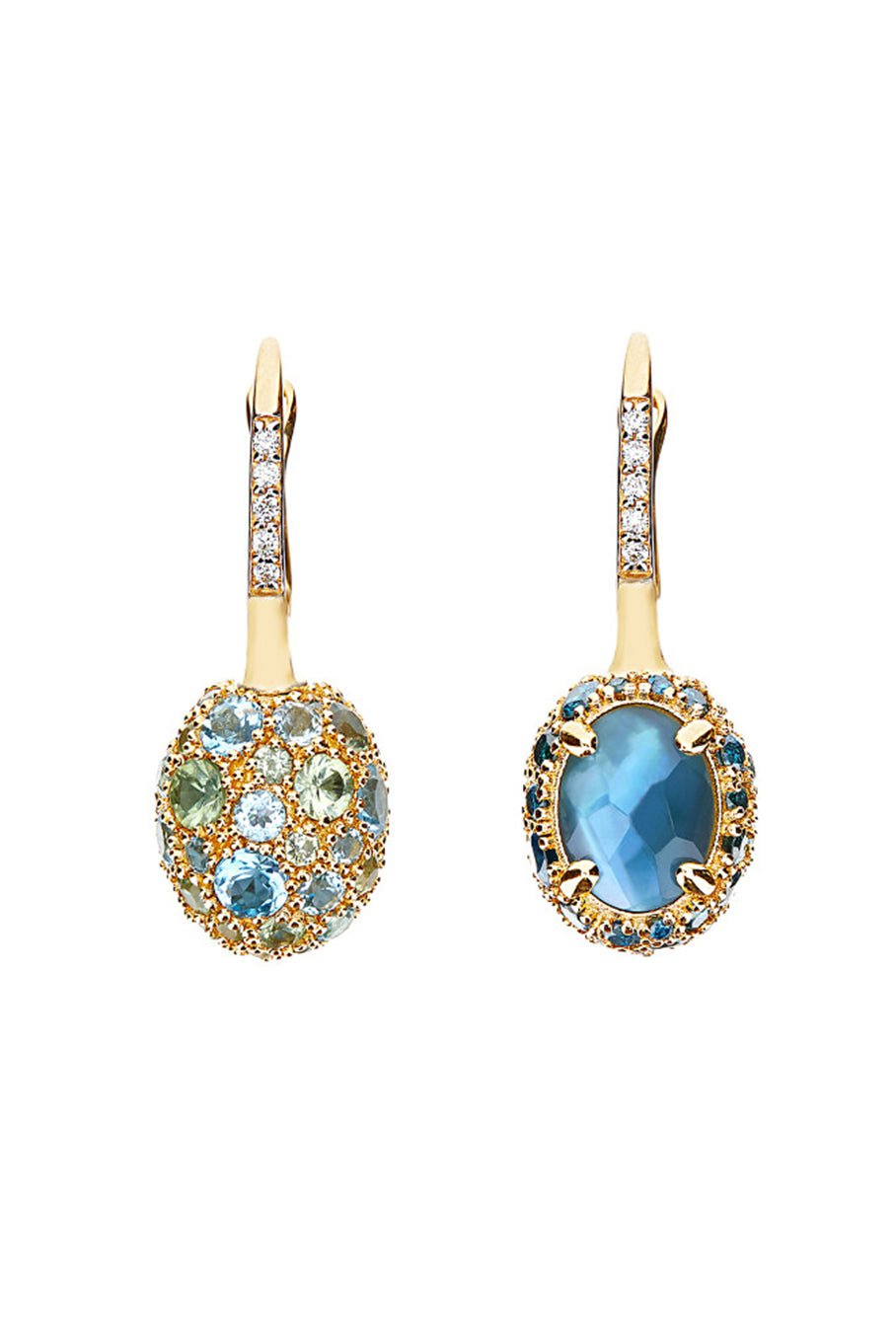 NANIS-Reverse Drop Earrings-YELLOW GOLD