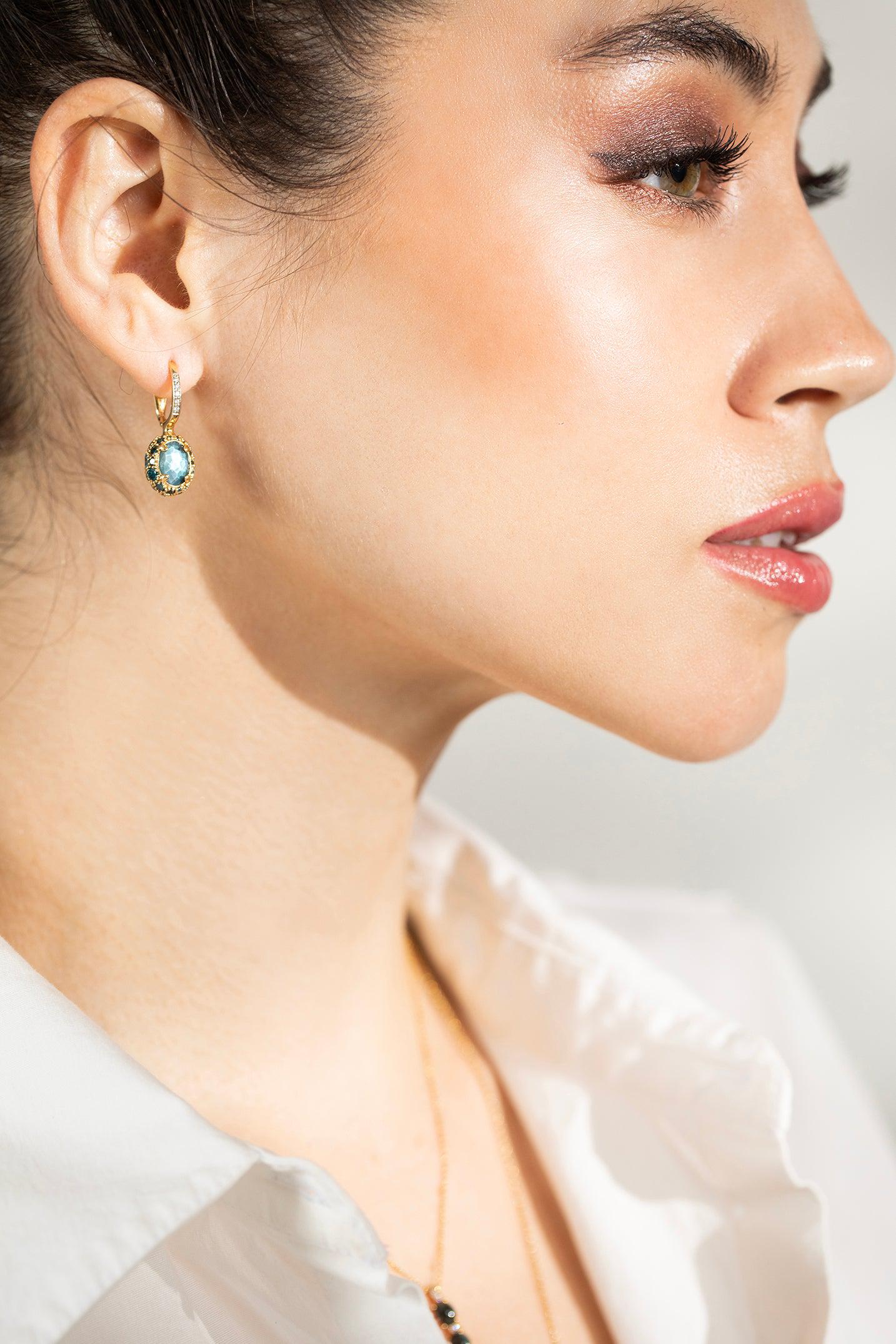 NANIS-Reverse London Topaz Earrings-YELLOW GOLD