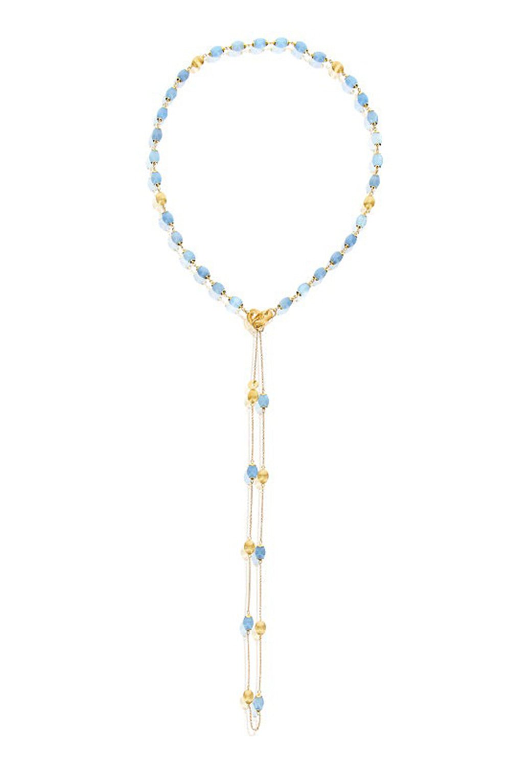 NANIS-Azure Aquamarine 3-in-1 Necklace-YELLOW GOLD