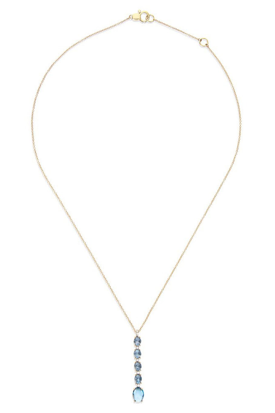 NANIS-Azure London Topaz Dainty Necklace-YELLOW GOLD