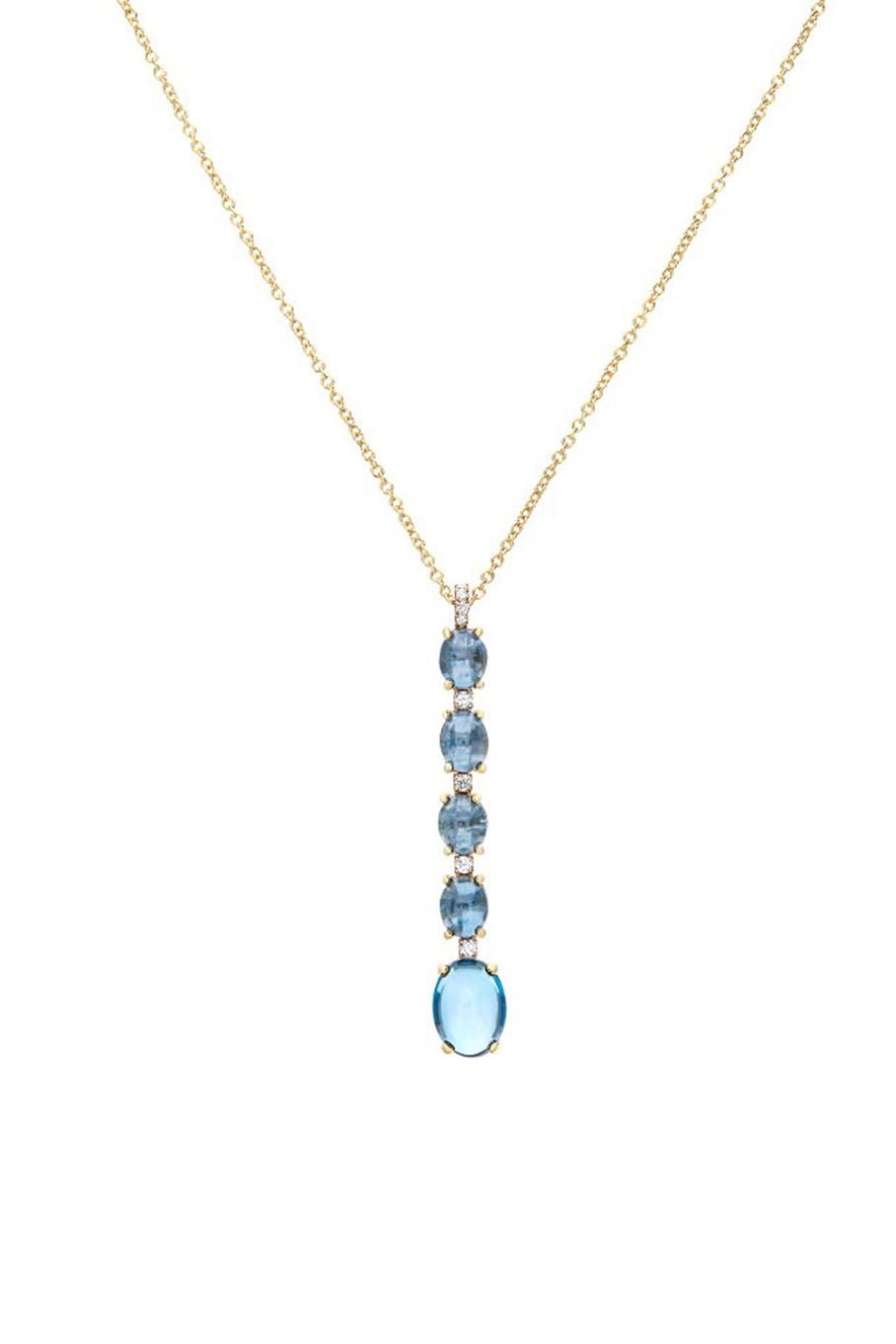 NANIS-Azure London Topaz Dainty Necklace-YELLOW GOLD