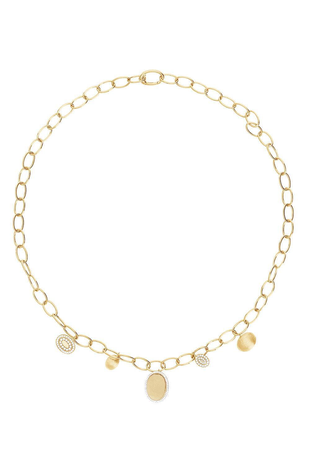 Diamond Alternating Boule Link Sway Necklace-YELLOW GOLD-JEWELRYFINE JEWELNECKLACE O-NANIS