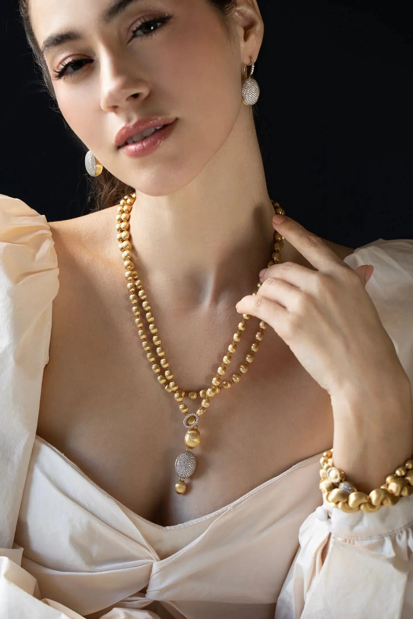 NANIS-Diamond Bubble Necklace-YELLOW GOLD