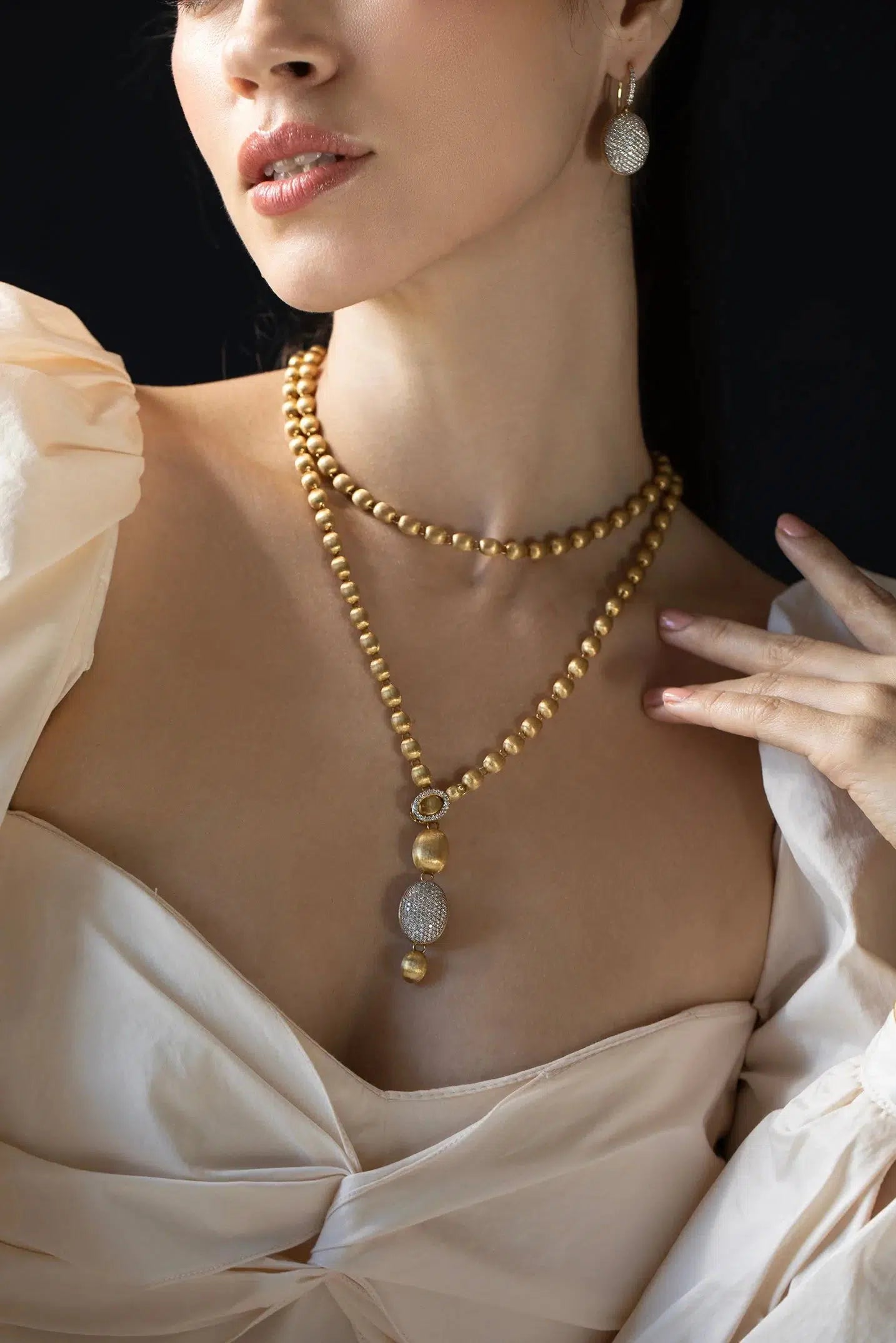 NANIS-Diamond Bubble Necklace-YELLOW GOLD