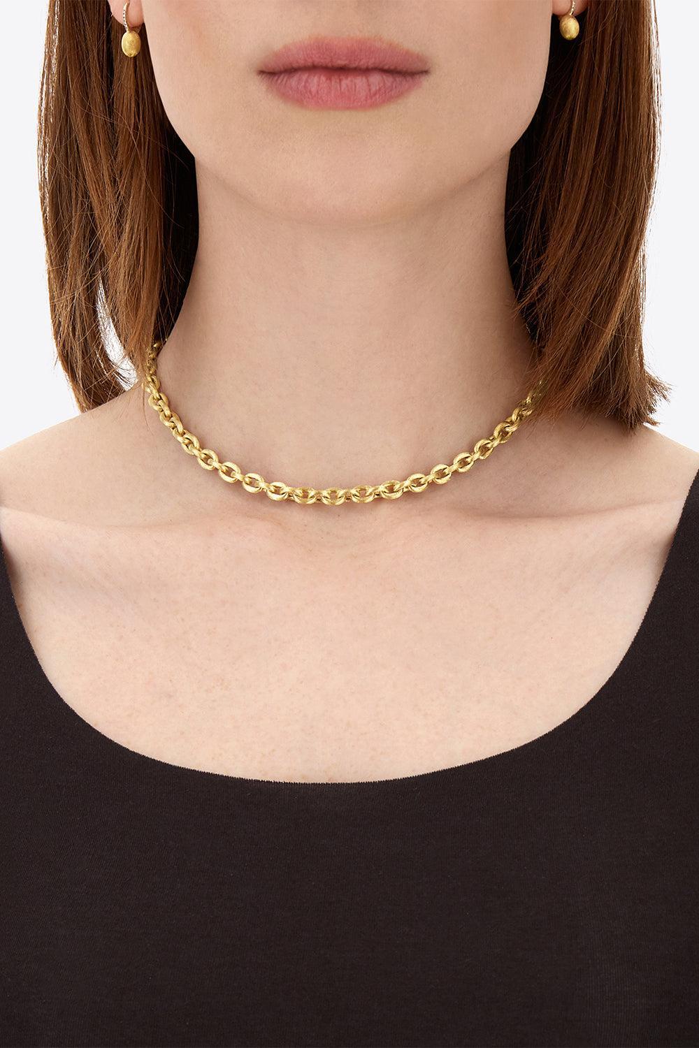 Diamond Libera Aura Chain Clasp Necklace-YELLOW GOLD-JEWELRYFINE JEWELNECKLACE O-NANIS