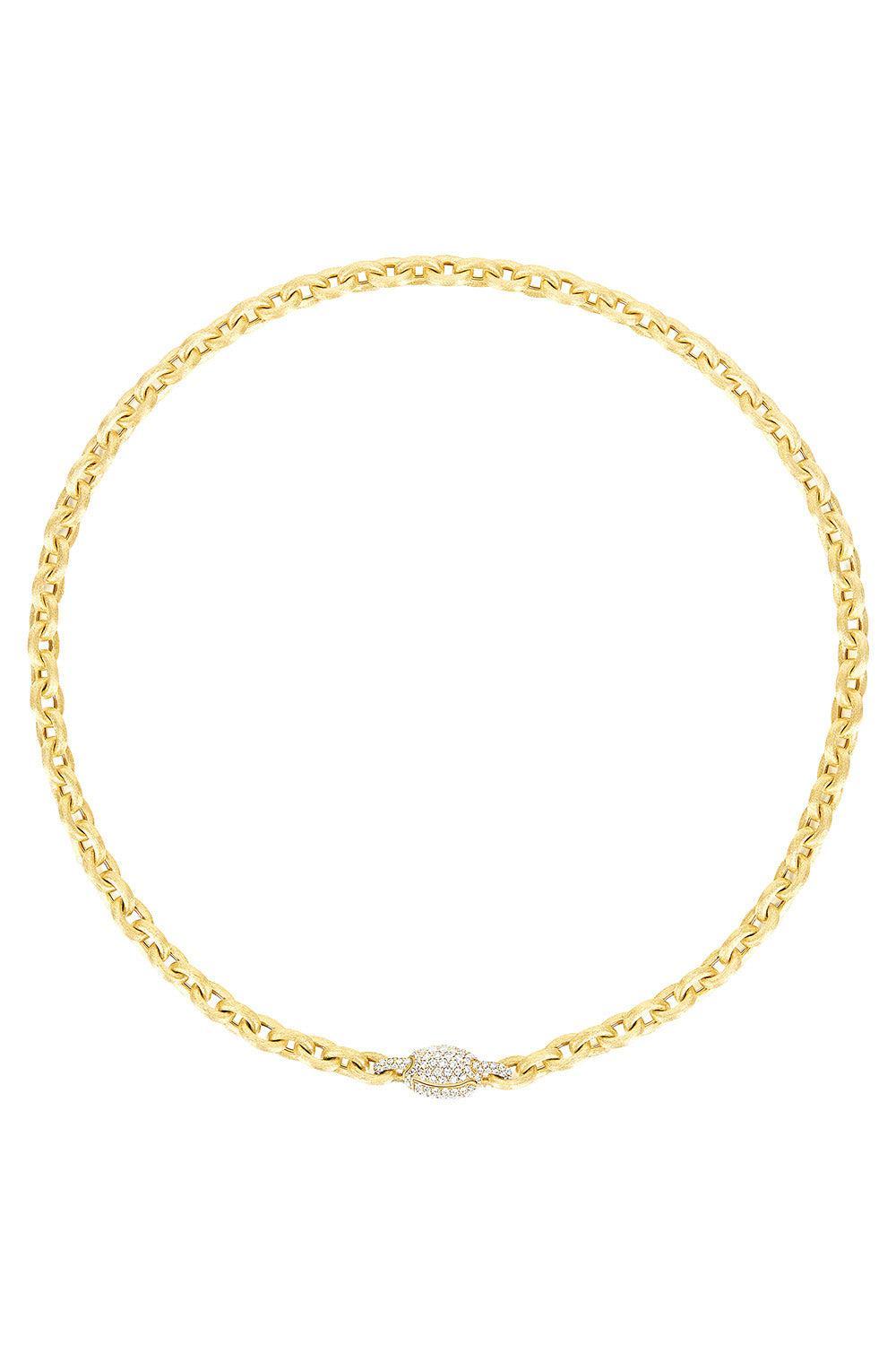 Diamond Libera Aura Chain Clasp Necklace-YELLOW GOLD-JEWELRYFINE JEWELNECKLACE O-NANIS
