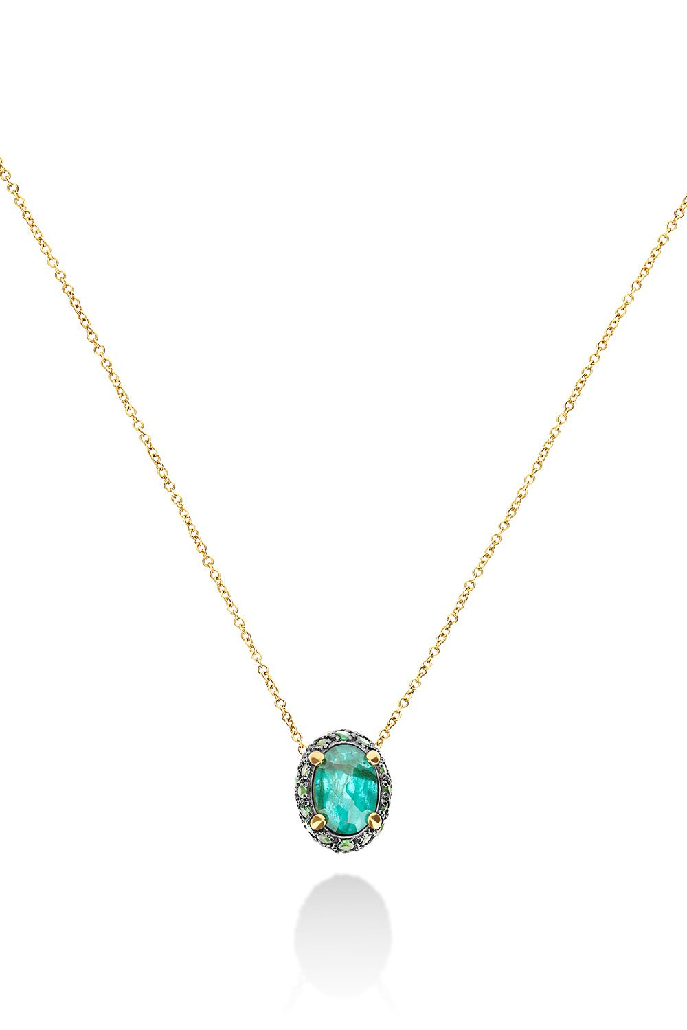 NANIS-Reverse Labrodite Double-Face Necklace-YELLOW GOLD