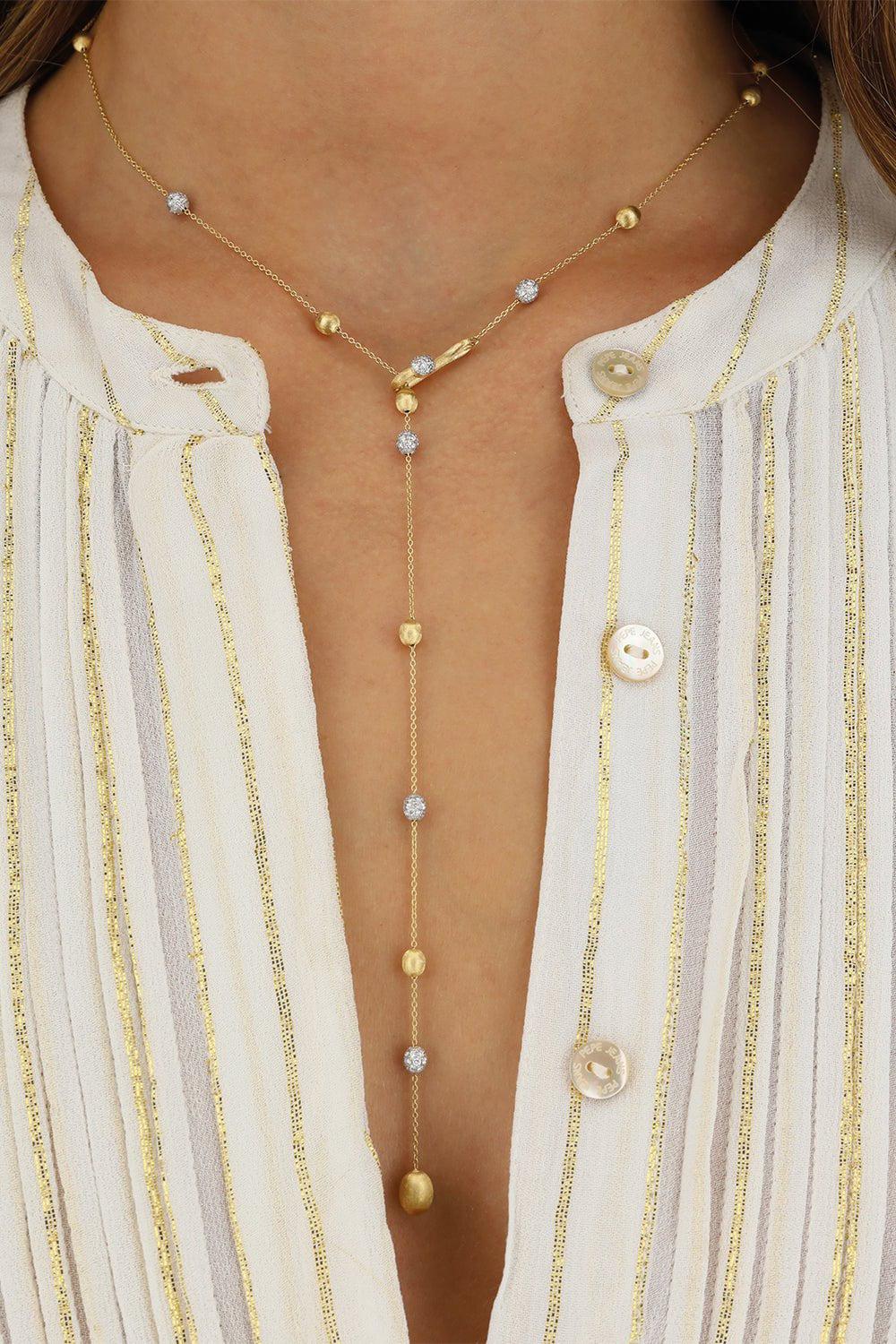 NANIS-Soffio Adjustable Y Necklace-YELLOW GOLD