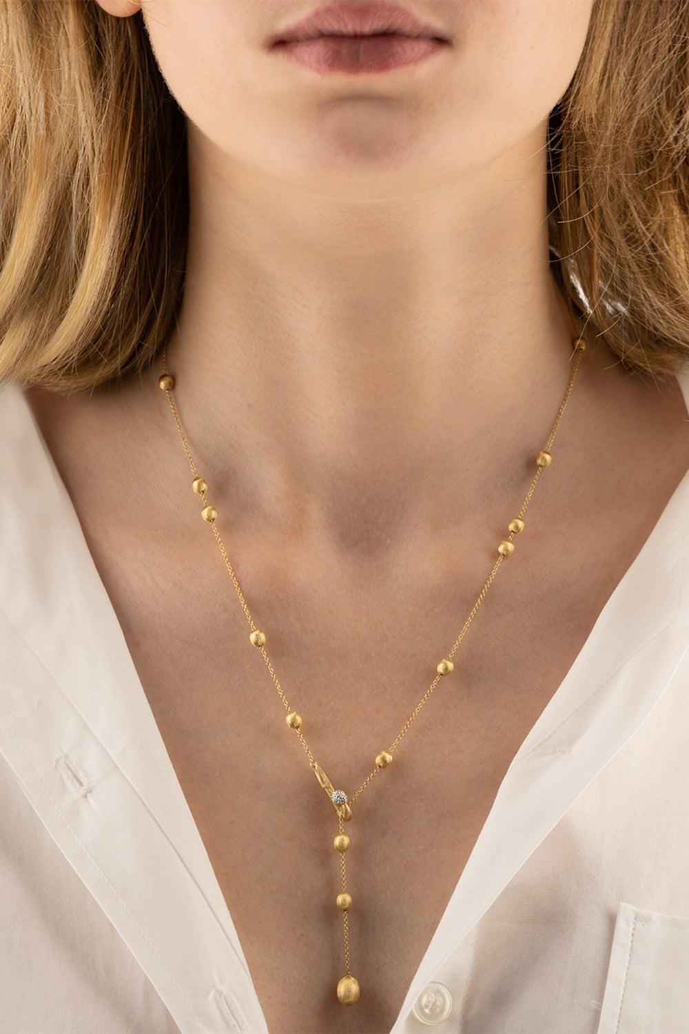 NANIS-Soffio Diamond Y Necklace-YELLOW GOLD