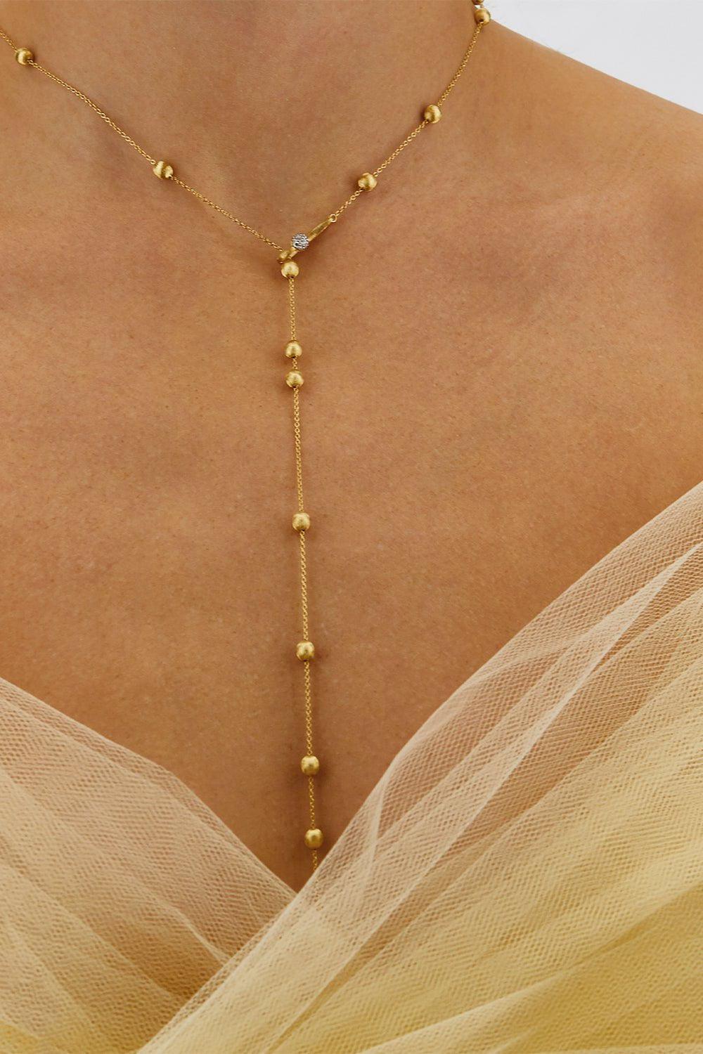 NANIS-Soffio Diamond Y Necklace-YELLOW GOLD