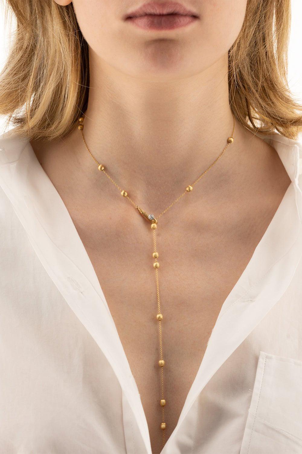 NANIS-Soffio Diamond Y Necklace-YELLOW GOLD