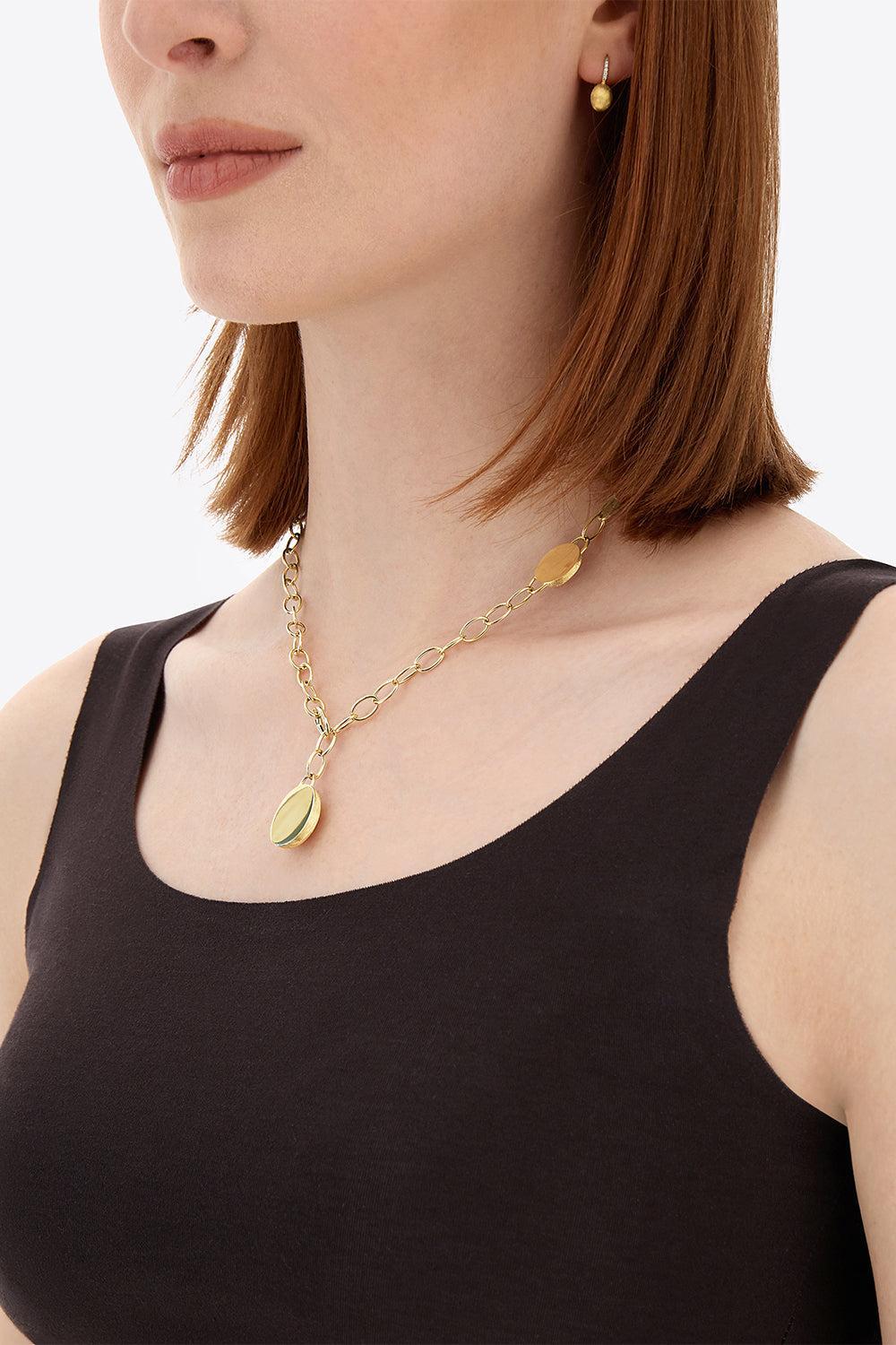 Two Boule Sway Link Y Necklace-YELLOW GOLD-JEWELRYFINE JEWELNECKLACE O-NANIS