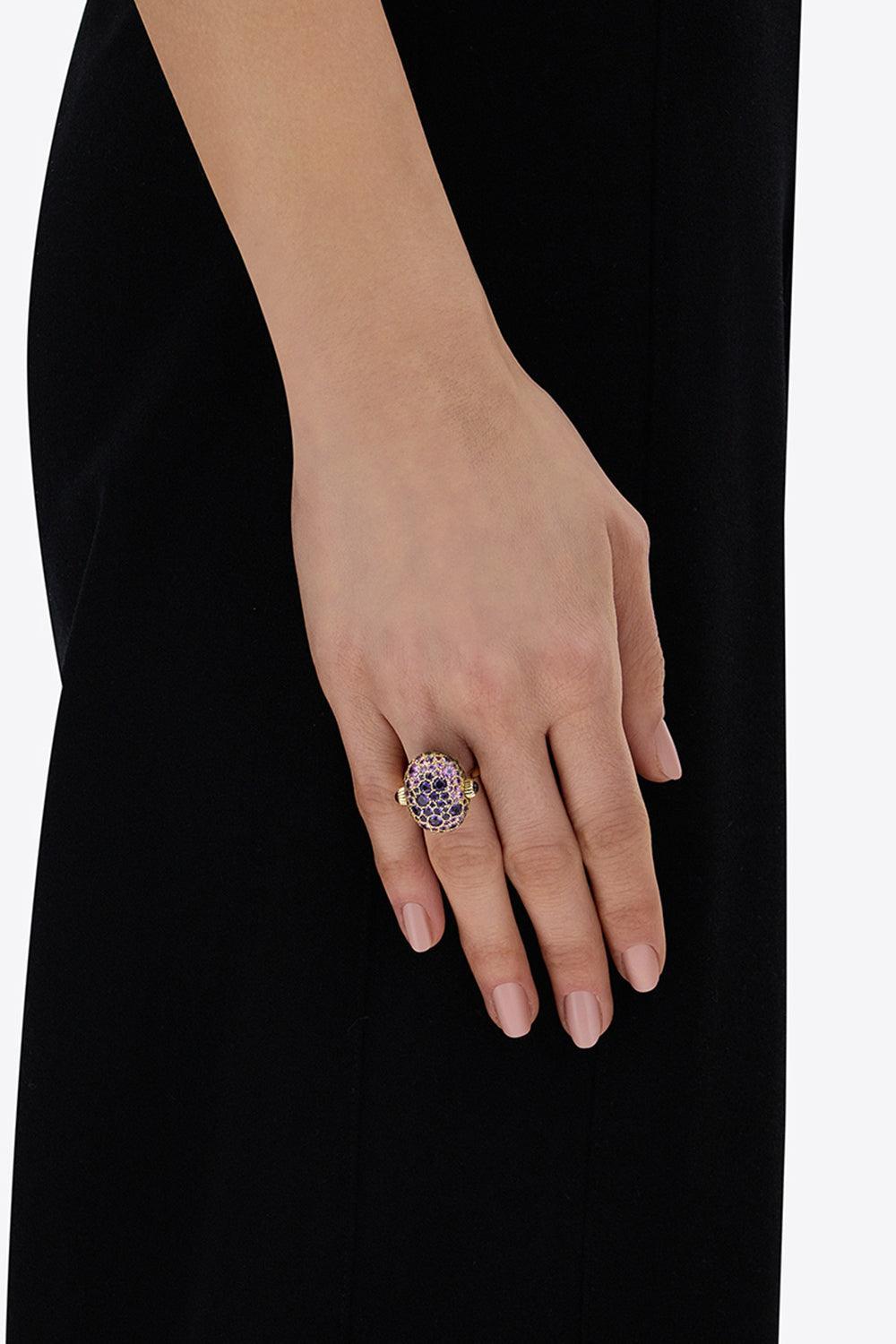 Sapphire Amethyst Reverse Double Face Large Ring-YELLOW GOLD-6-JEWELRYFINE JEWELRING-NANIS