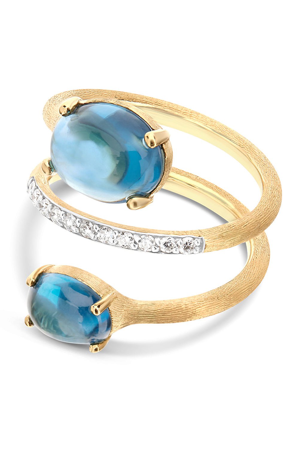 NANIS-Azure Topaz Spiral Ring-YELLOW GOLD
