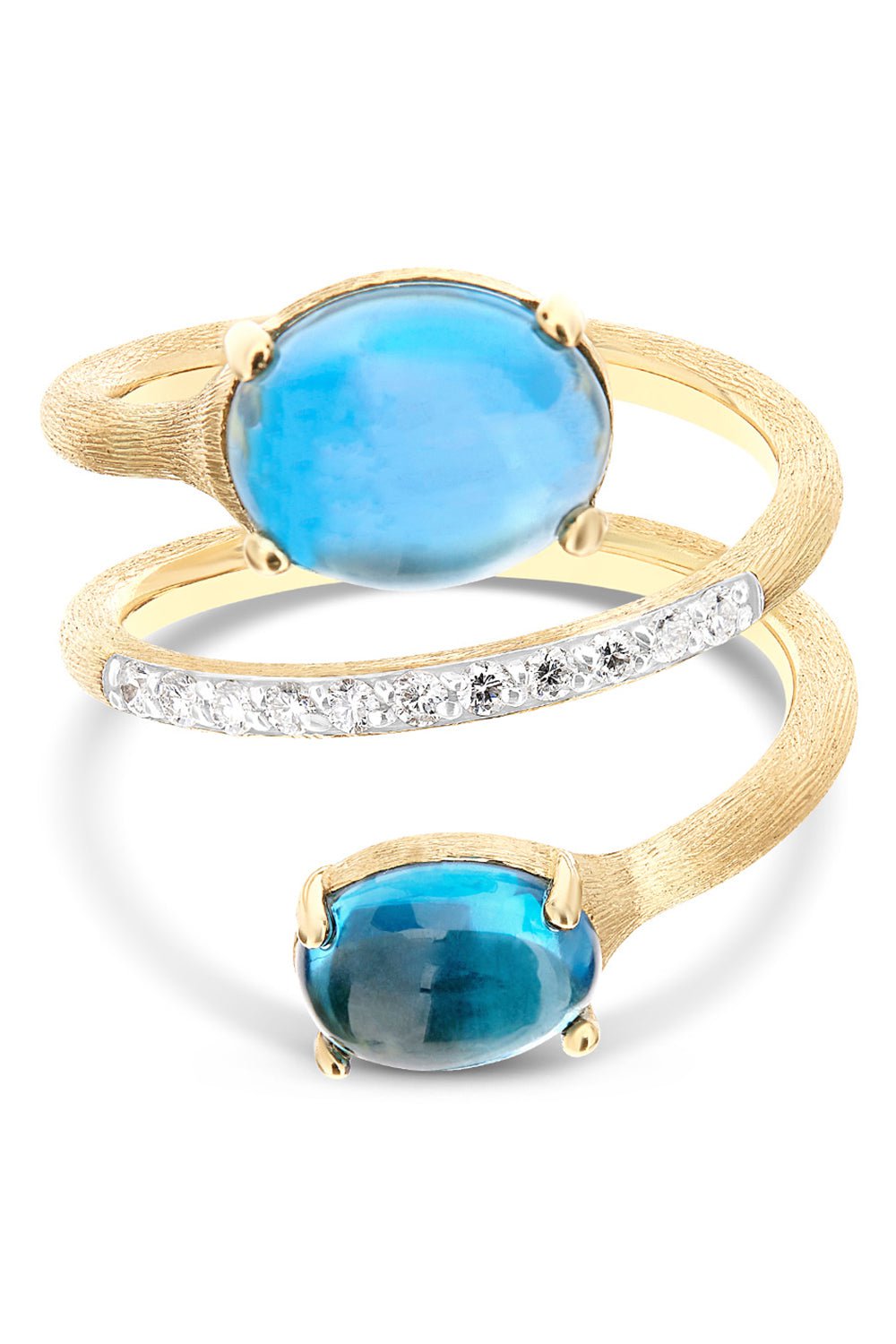 NANIS-Azure Topaz Spiral Ring-YELLOW GOLD