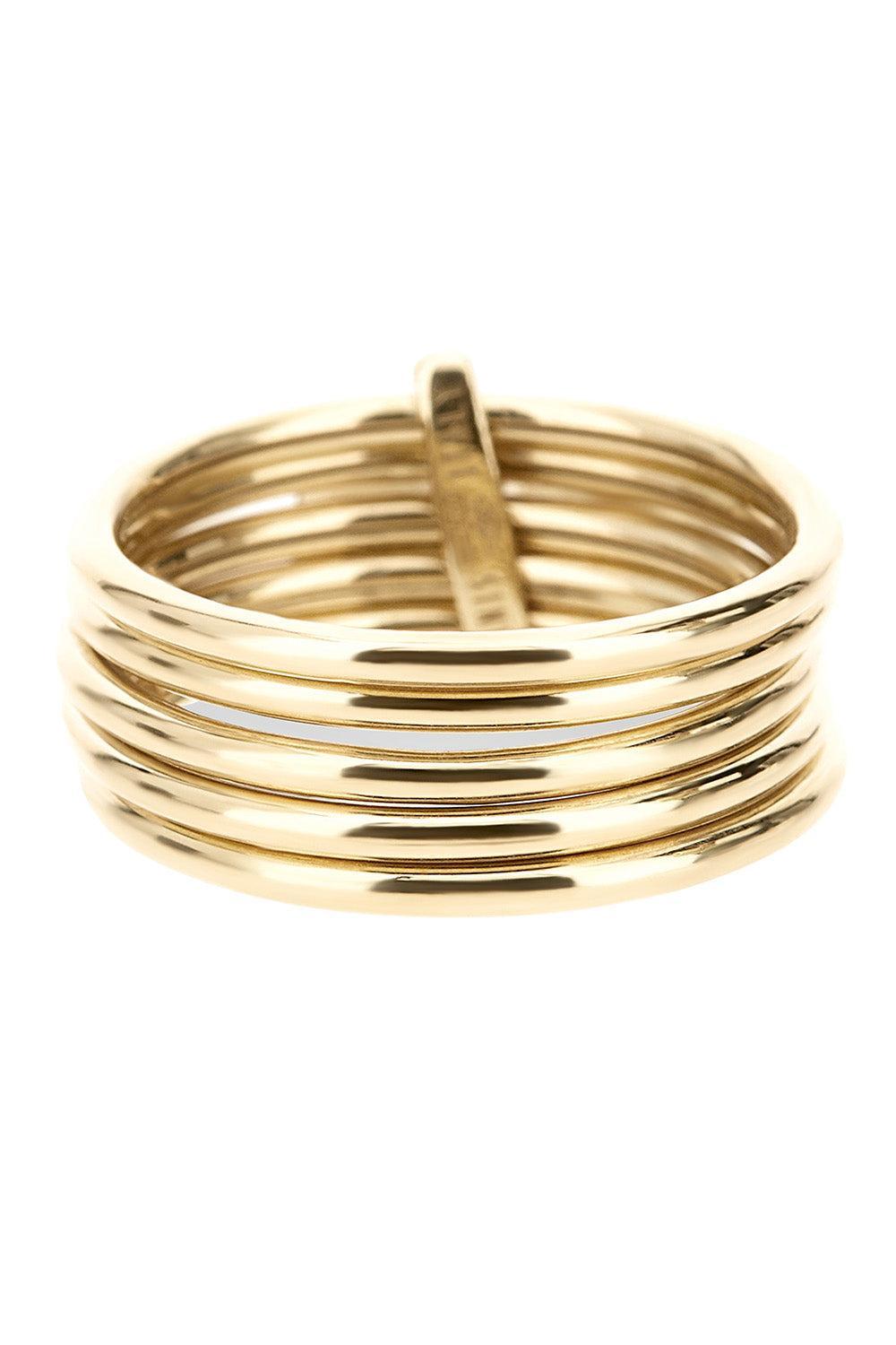 Diamond Multi Boules Three Band Ring-YELLOW GOLD-6.5-JEWELRYFINE JEWELRING-NANIS