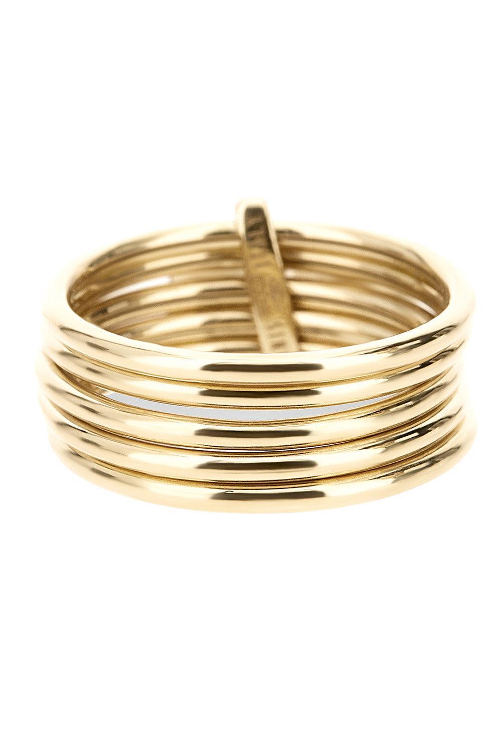 Diamond Multi Boules Three Band Ring-YELLOW GOLD-6.5-JEWELRYFINE JEWELRING-NANIS