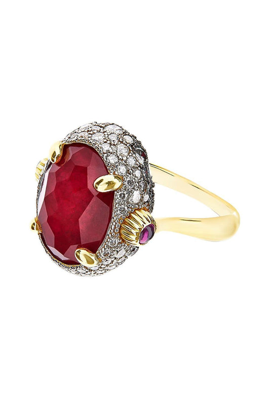 Diamond Ruby Reverse Double Face Ring-YELLOW GOLD-6.5-JEWELRYFINE JEWELRING-NANIS