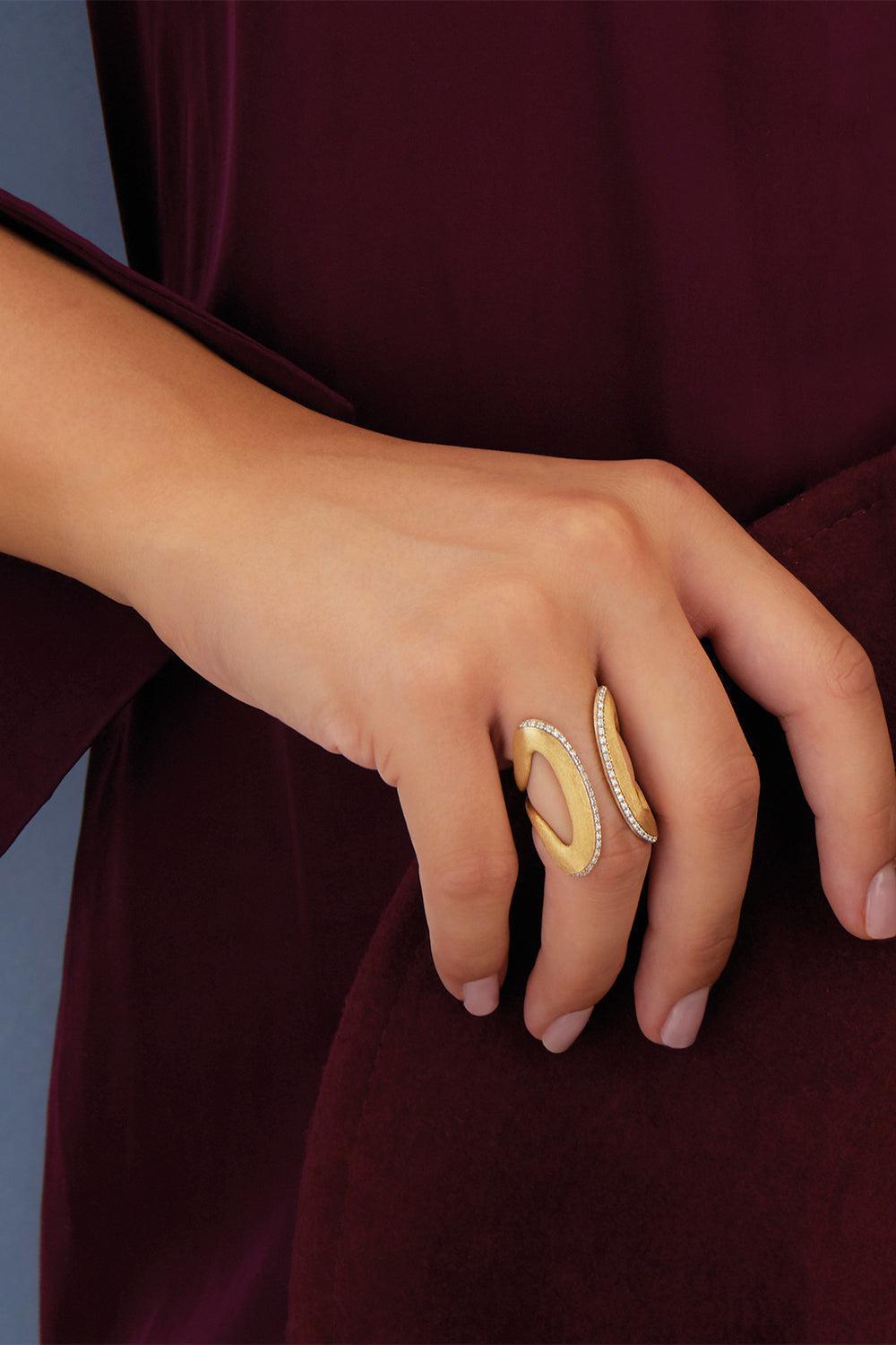 NANIS-Libera Icon Diamond Statement Ring-YELLOW GOLD