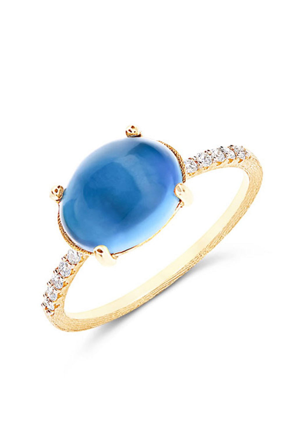 NANIS-Azure Topaz Large Ring-YELLOW GOLD