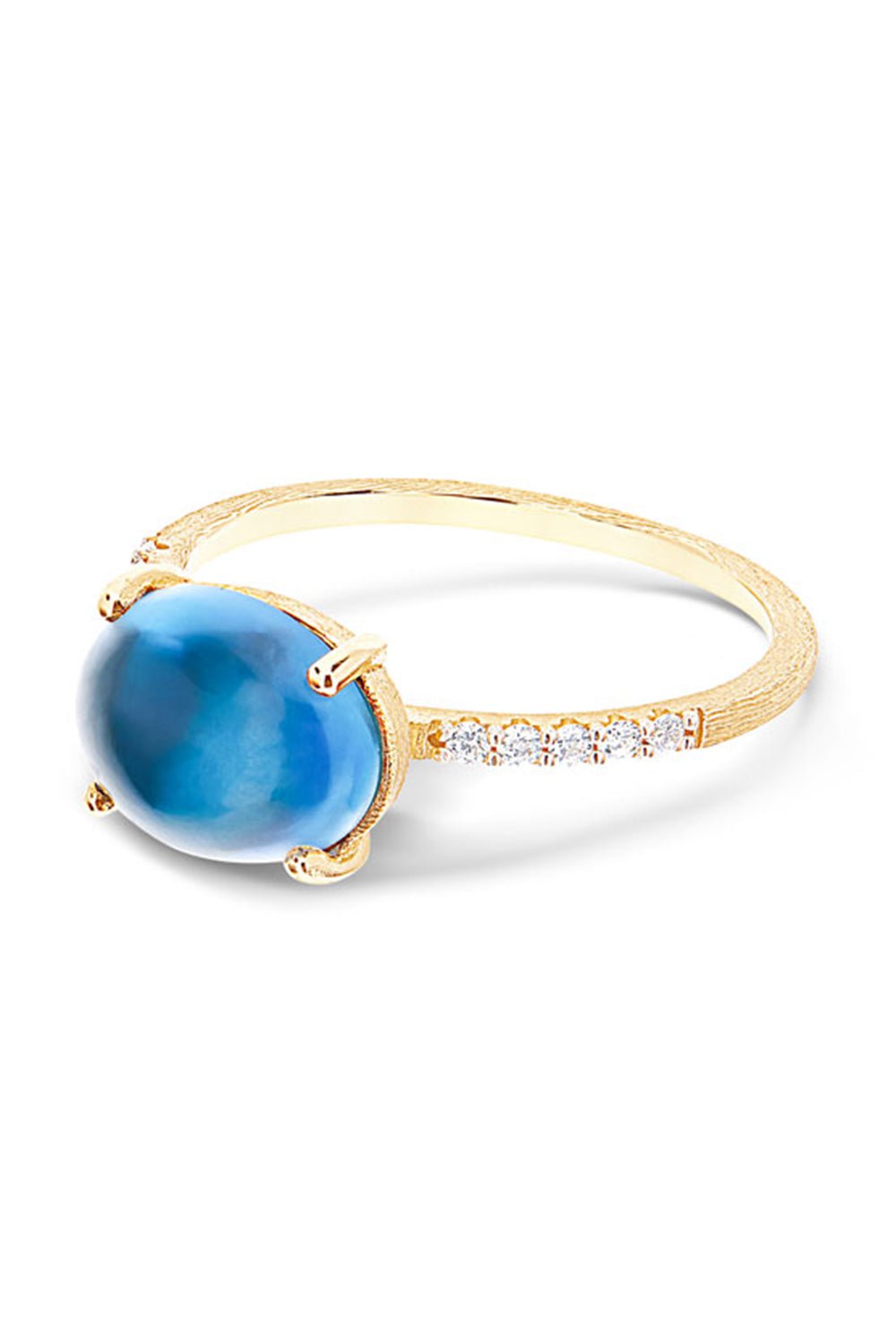 NANIS-Azure Topaz Large Ring-YELLOW GOLD