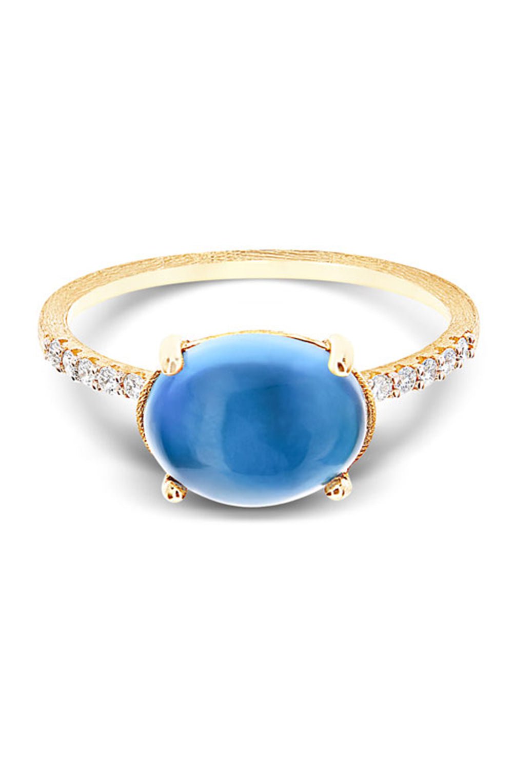 NANIS-Azure Topaz Large Ring-YELLOW GOLD