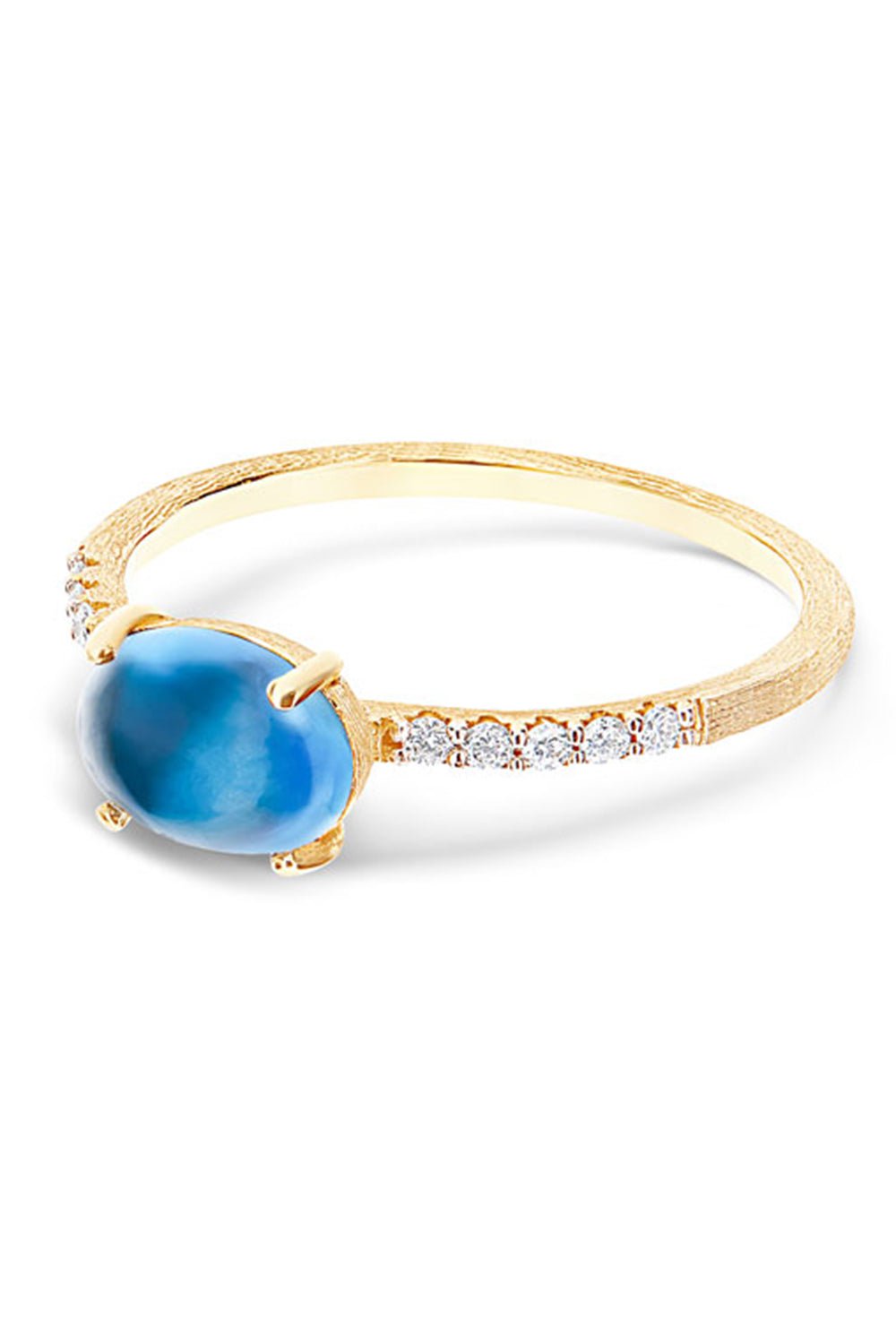 NANIS-Azure Topaz Medium Ring-YELLOW GOLD