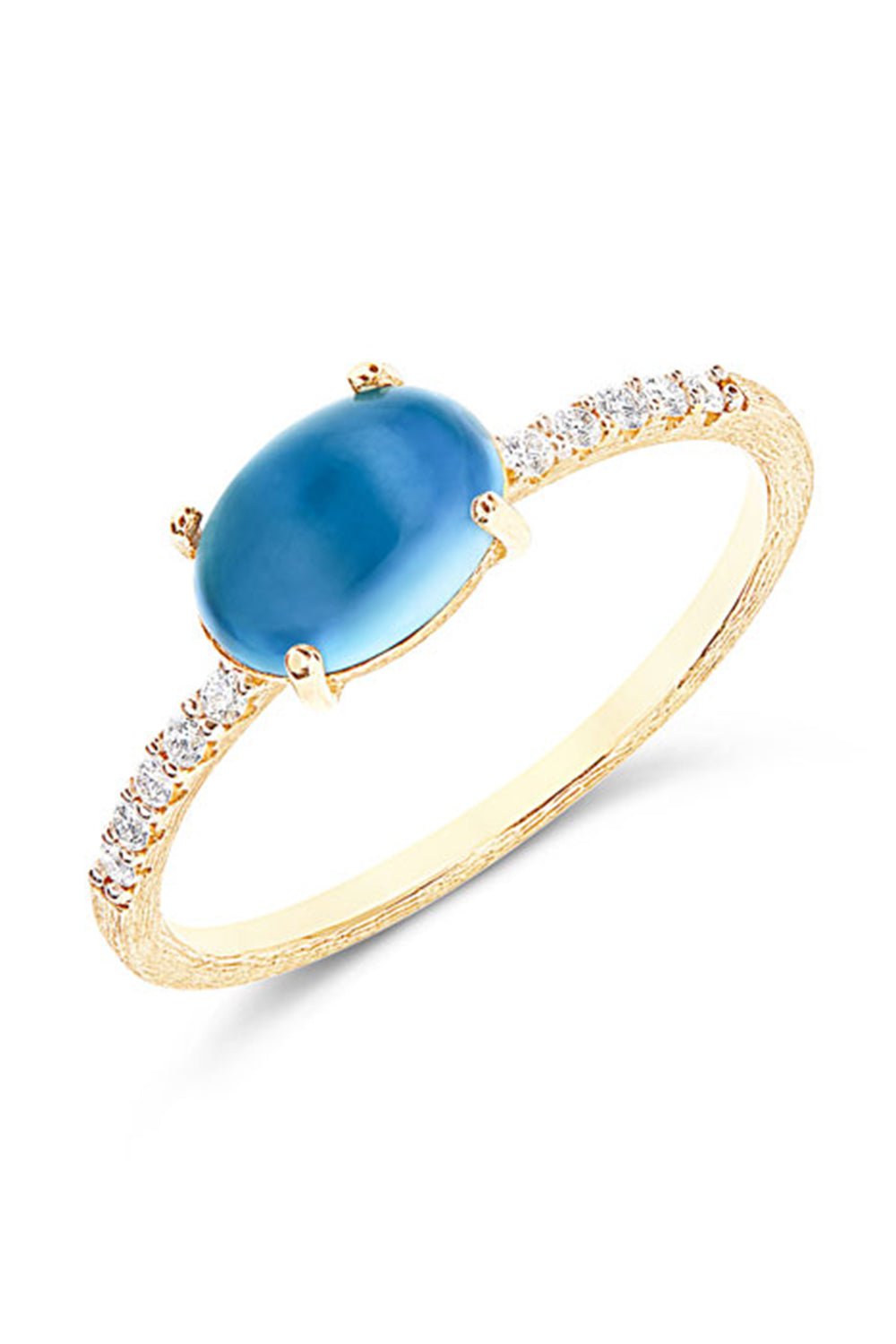 NANIS-Azure Topaz Medium Ring-YELLOW GOLD