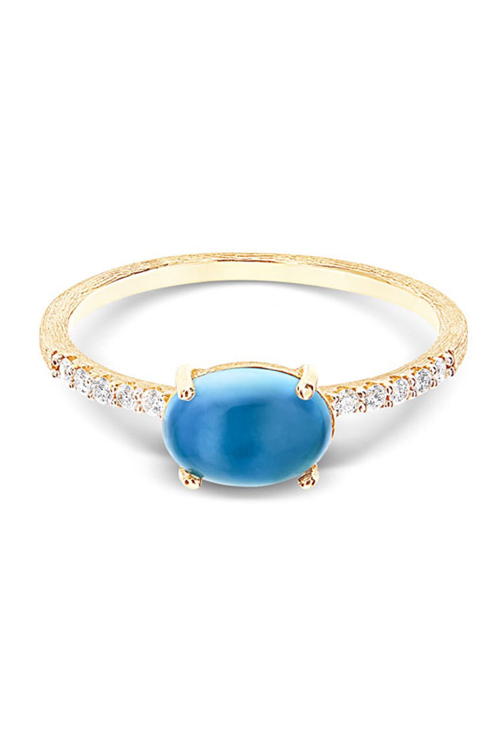 NANIS-Azure Topaz Medium Ring-YELLOW GOLD
