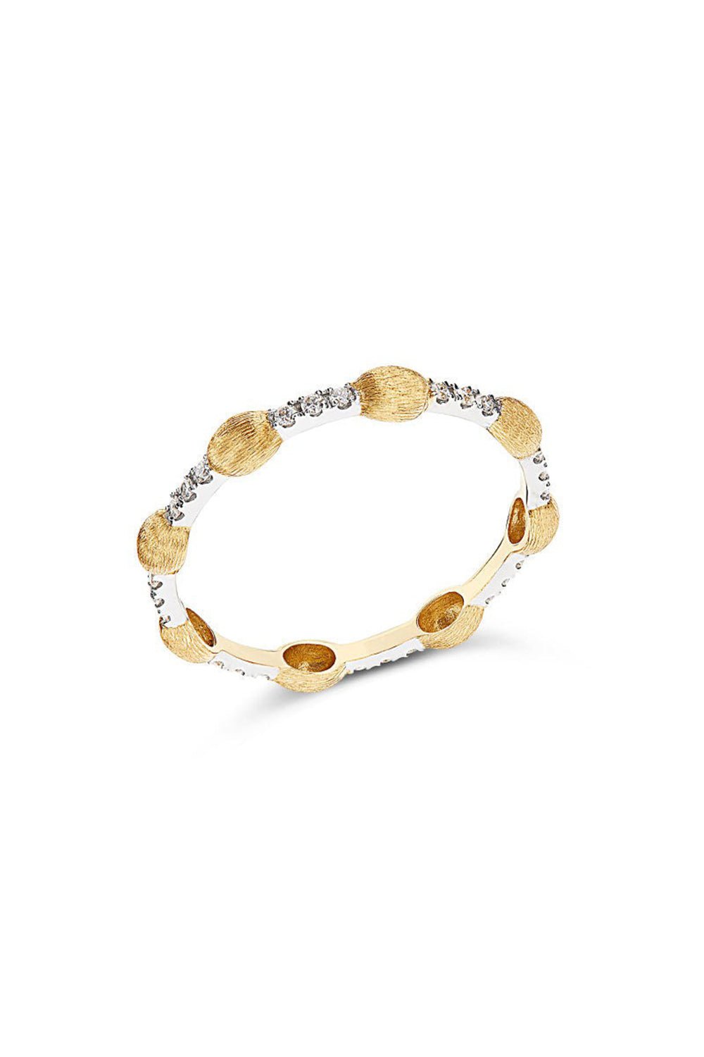 NANIS-Elite Diamond Bar Boules Ring-YELLOW GOLD