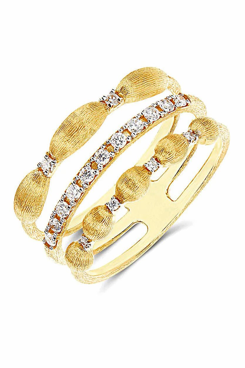 NANIS-Elite Irregular Triple Band Ring-YELLOW GOLD