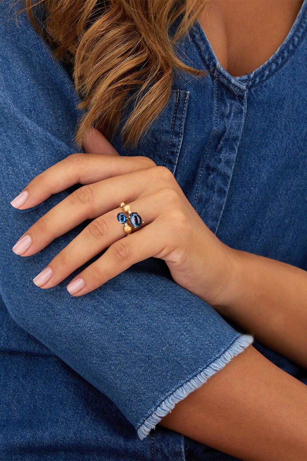 NANIS-Azure London Open Ring-YELLOW GOLD