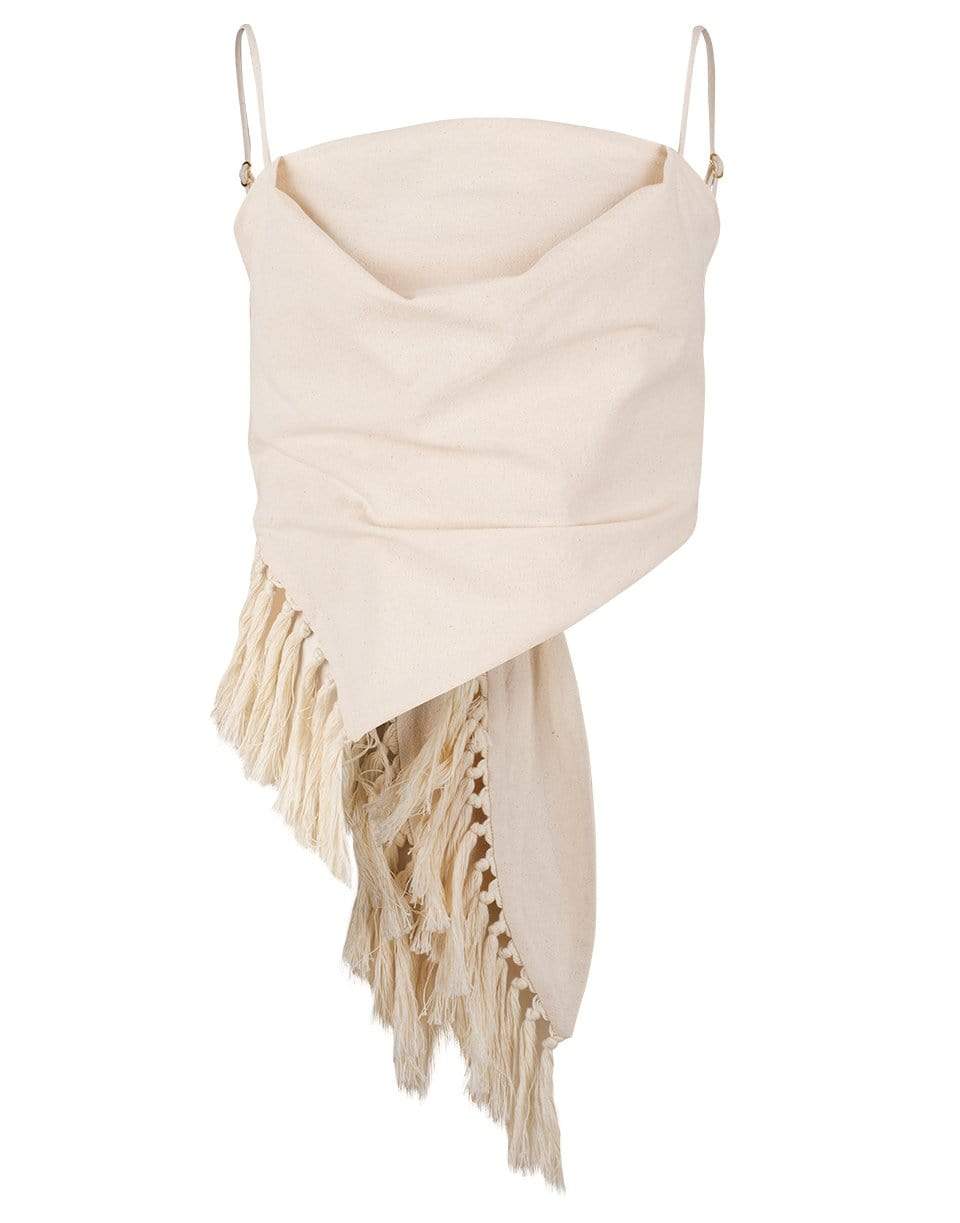NANUSHKA-Raelynn Drape Fringe Scarf Top-