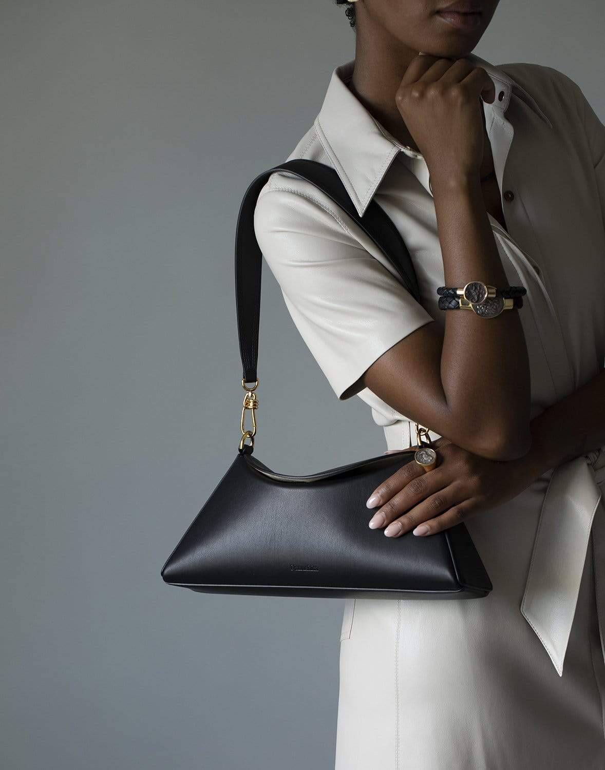 NANUSHKA-Black Noya Baguette-BLACK