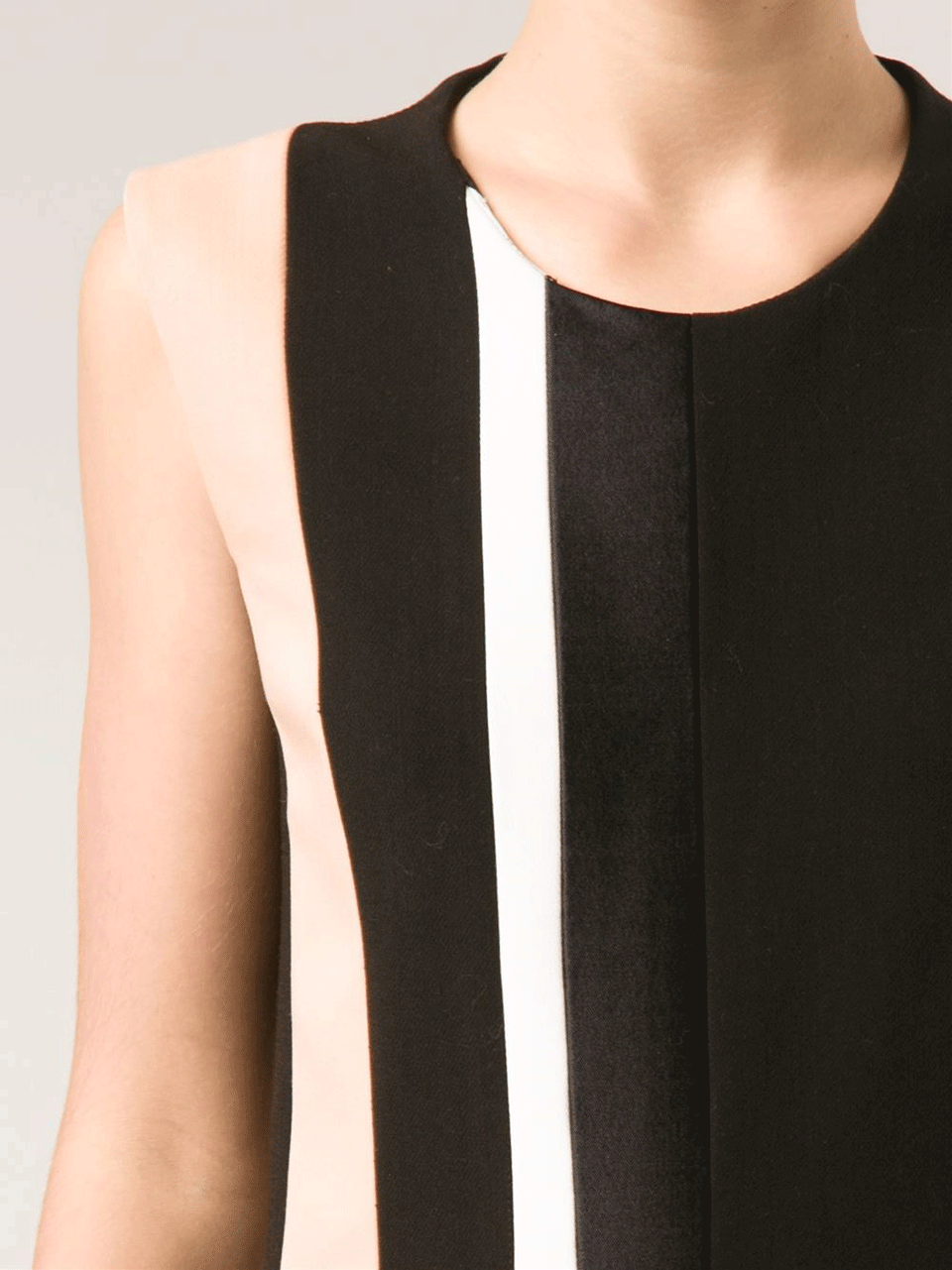 NARCISO RODRIGUEZ-Striped Crew Sheath-