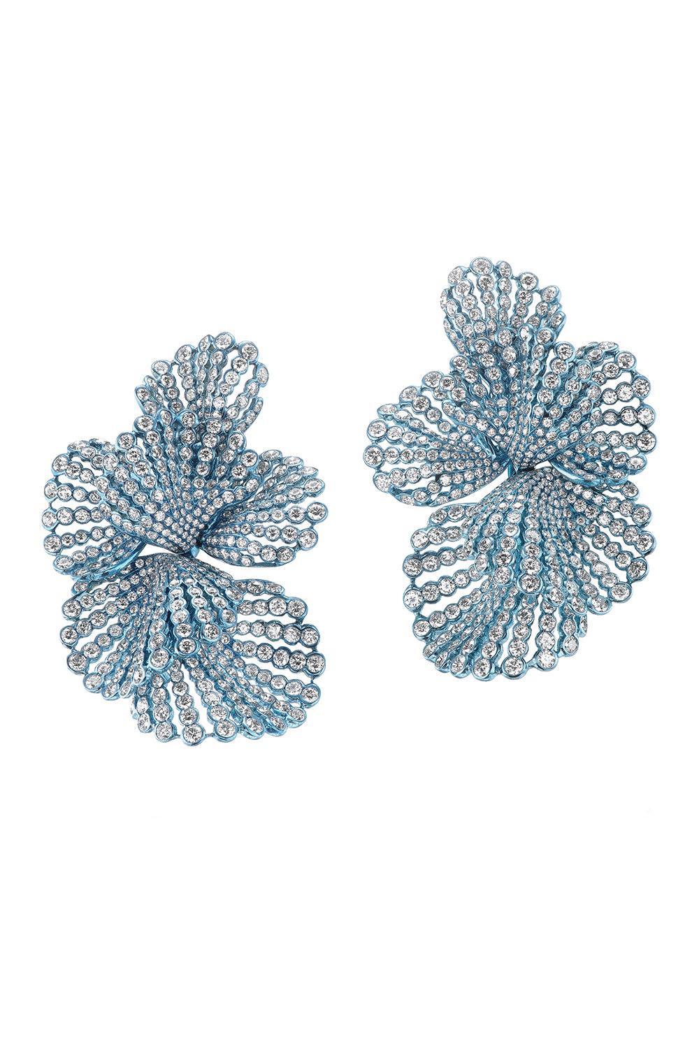 Diamond Blue Nuvoli Earrings-TITANIUM-JEWELRYFINE JEWELEARRING-NEHA DANI