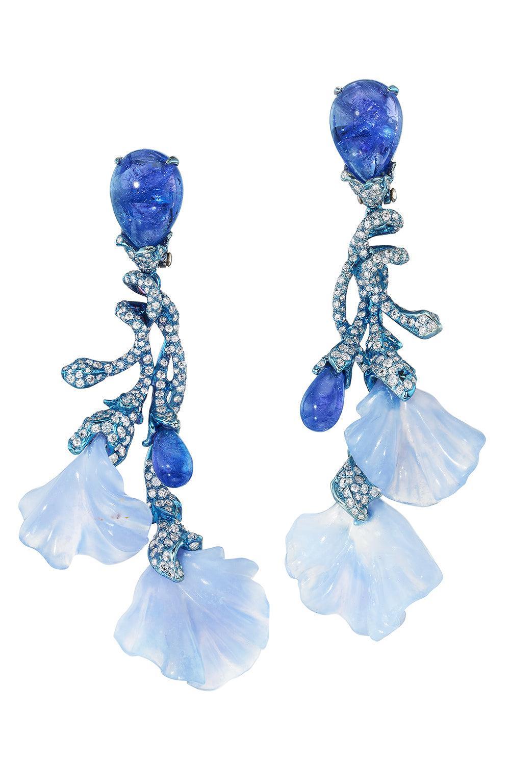 Diamond Tanzanite Gemma Emica Drop Earrings-TITANIUM-JEWELRYFINE JEWELEARRING-NEHA DANI