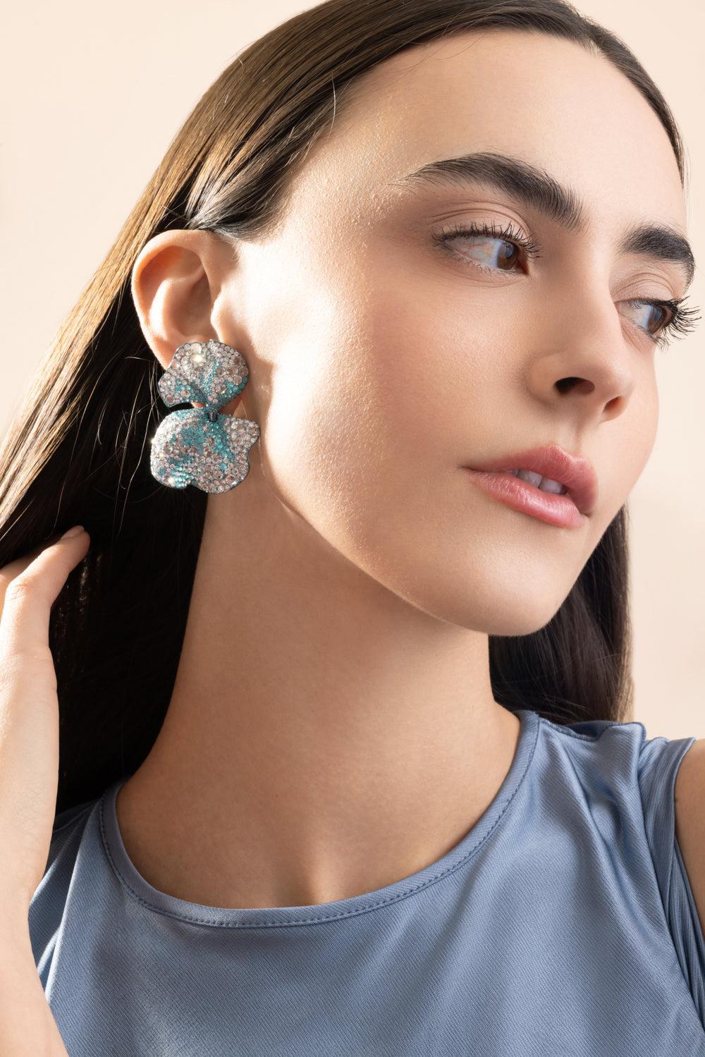 Paraiba Tourmaline Ceruleo Earrings-TITANIUM-JEWELRYFINE JEWELEARRING-NEHA DANI