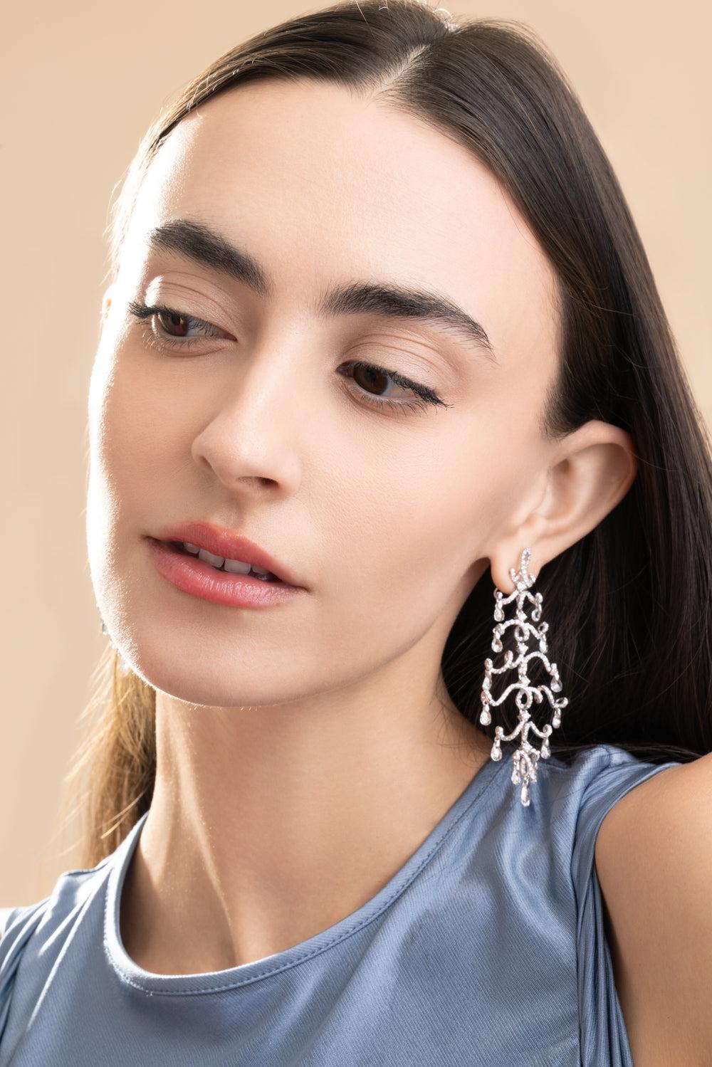 Diamond Inara Earrings-WHITE GOLD-JEWELRYFINE JEWELEARRING-NEHA DANI