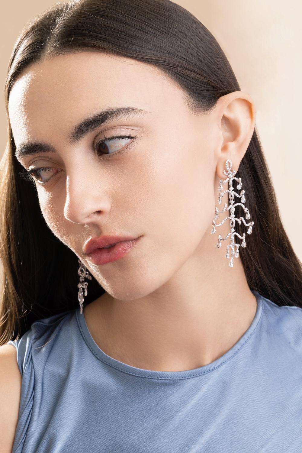 Diamond Inara Earrings-WHITE GOLD-JEWELRYFINE JEWELEARRING-NEHA DANI