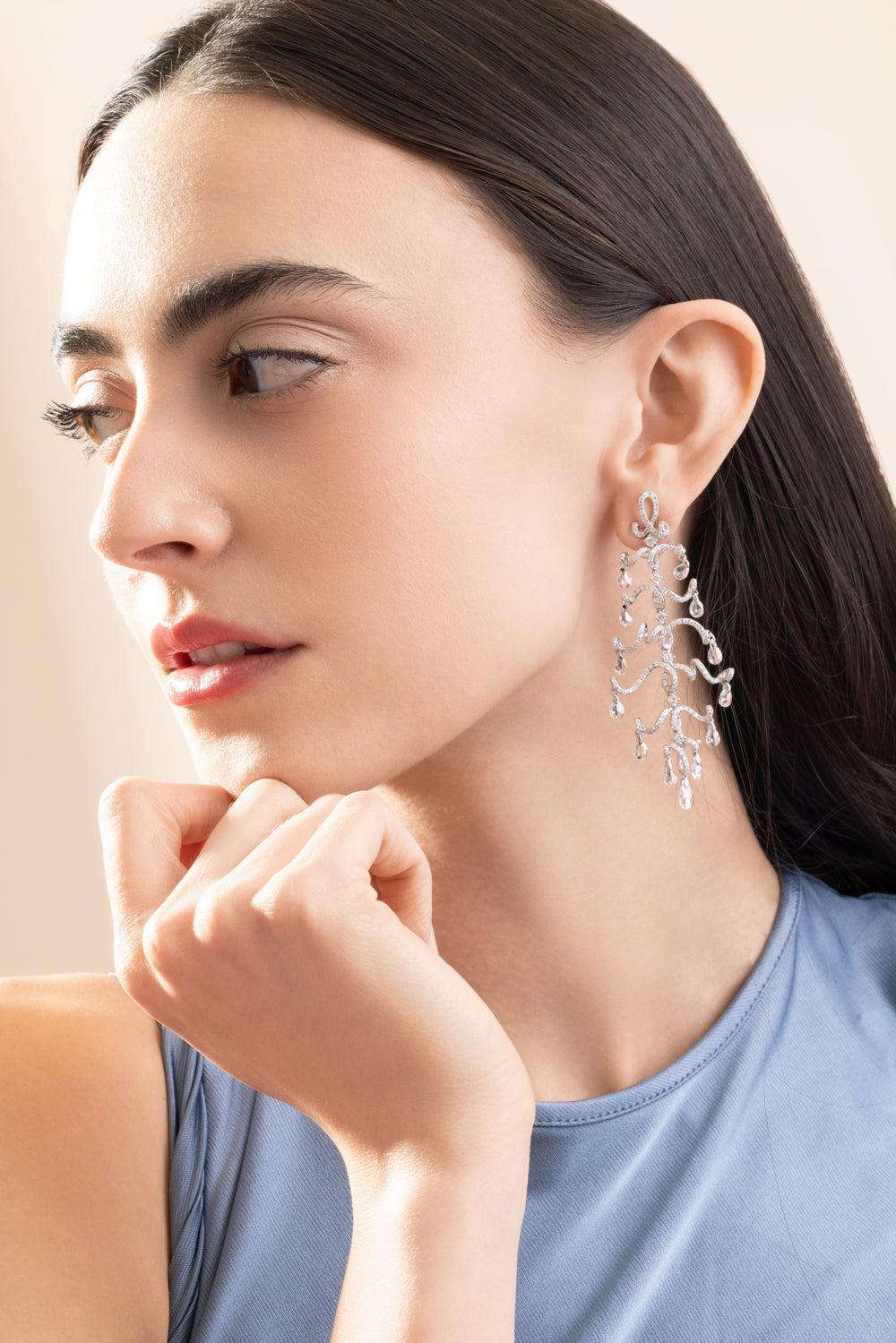 Diamond Inara Earrings-WHITE GOLD-JEWELRYFINE JEWELEARRING-NEHA DANI