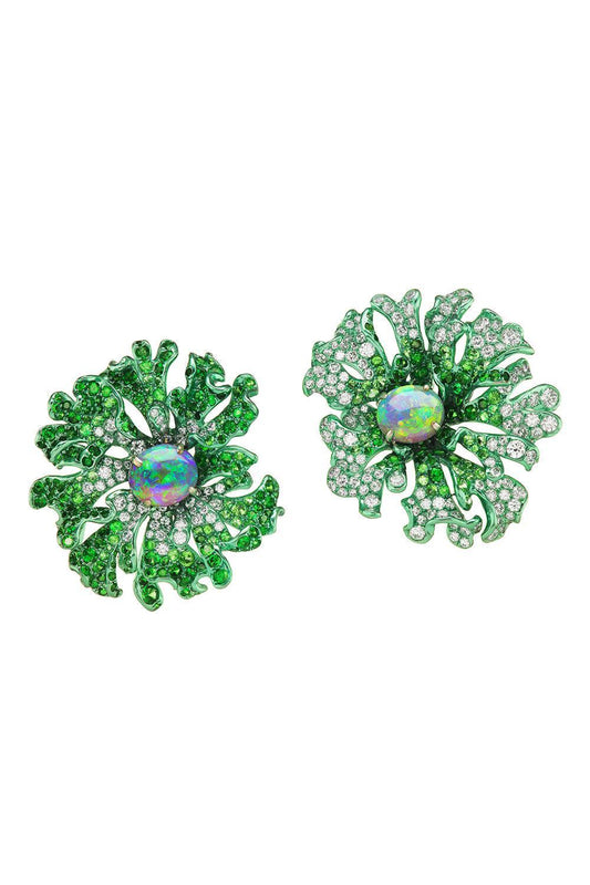 Opal Tsavorite Green Jolene Earrings-WHITE GOLD-JEWELRYFINE JEWELEARRING-NEHA DANI