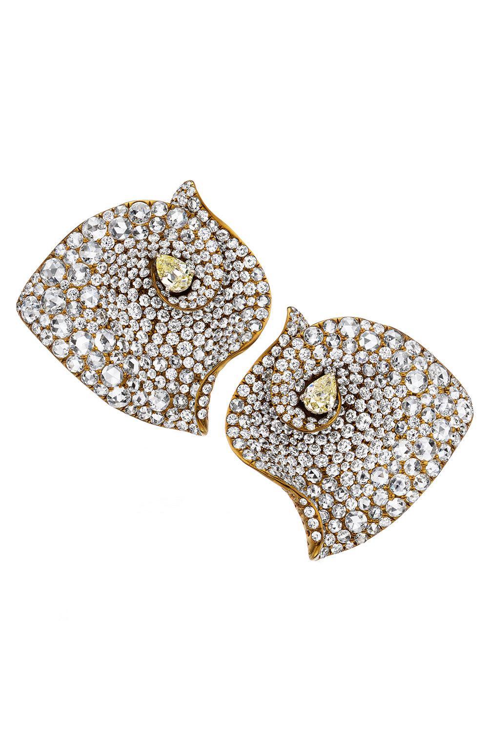 Diamond Arisha Top Earrings-YELLOW GOLD-JEWELRYFINE JEWELEARRING-NEHA DANI