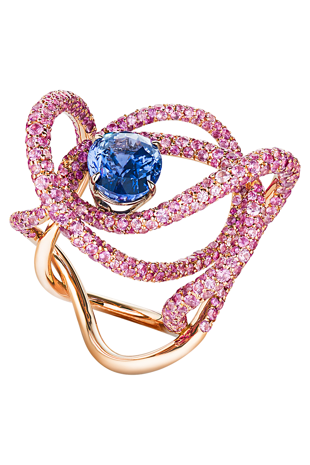 Pink Sapphire Kephi Ring-ROSE GOLD-7-JEWELRYFINE JEWELRING-NEHA DANI